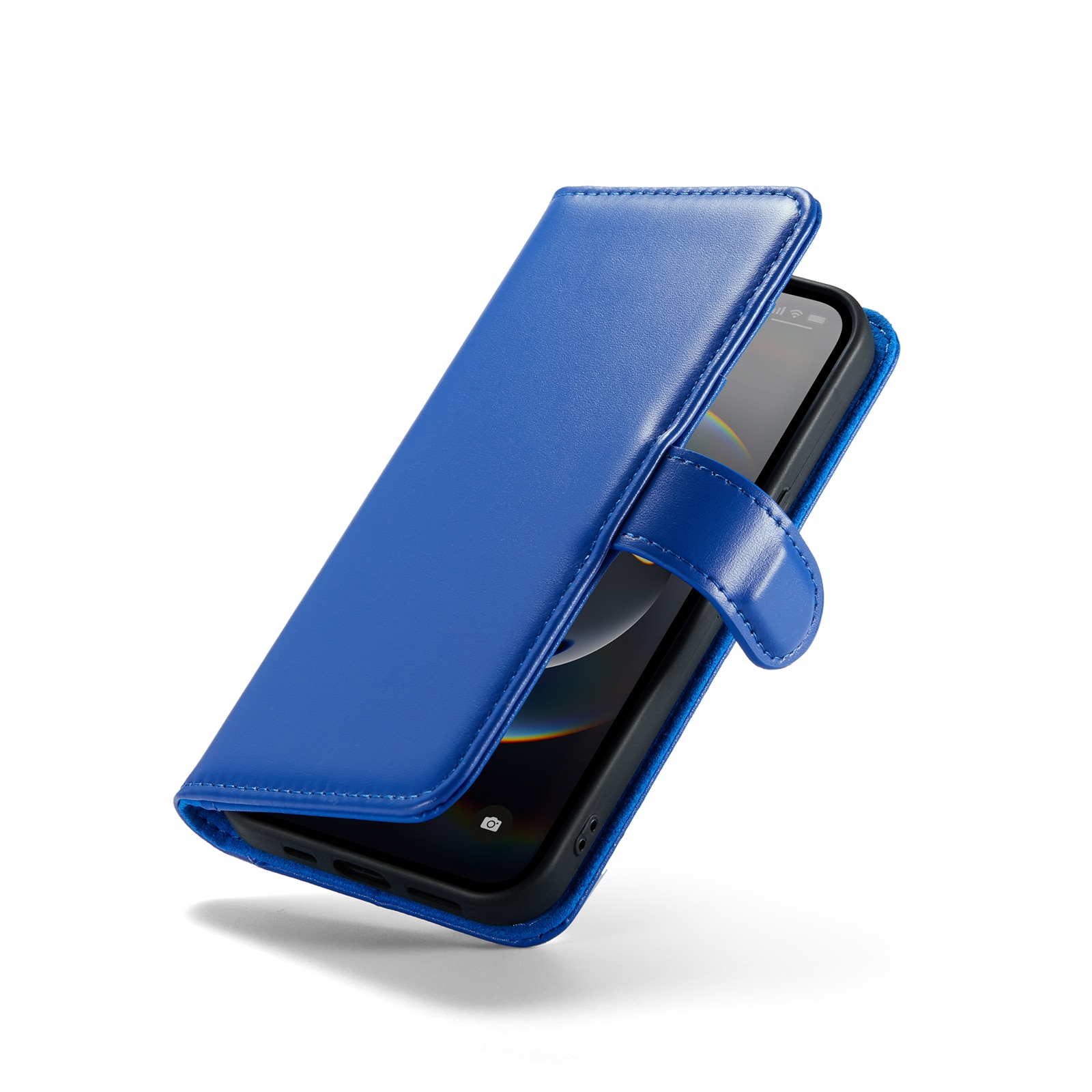Funda de cuero genuino iPhone 16e, Azul