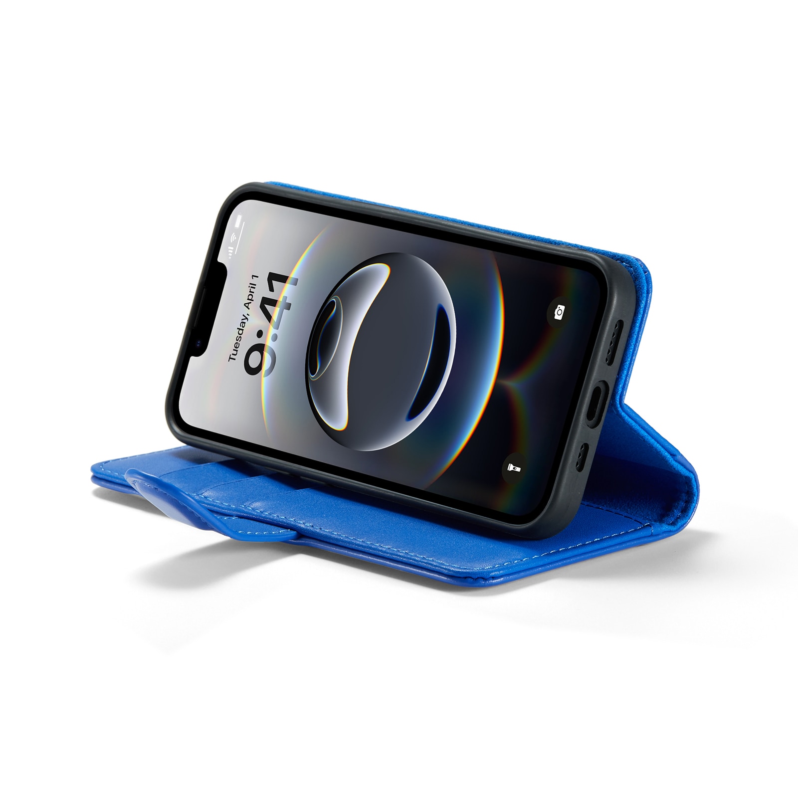 Funda de cuero genuino iPhone 16e, Azul