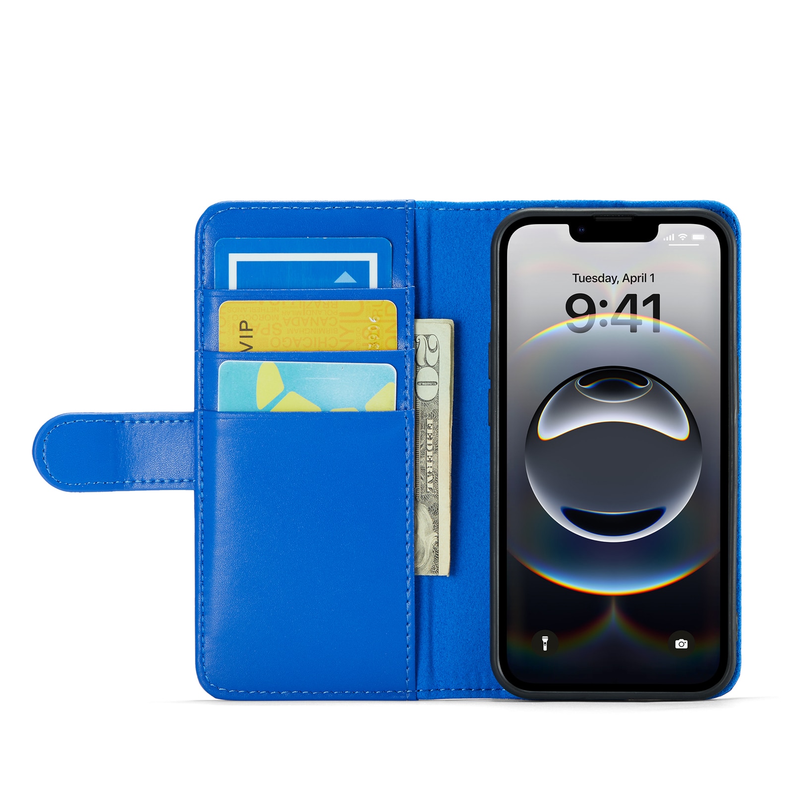 Funda de cuero genuino iPhone 16e, Azul