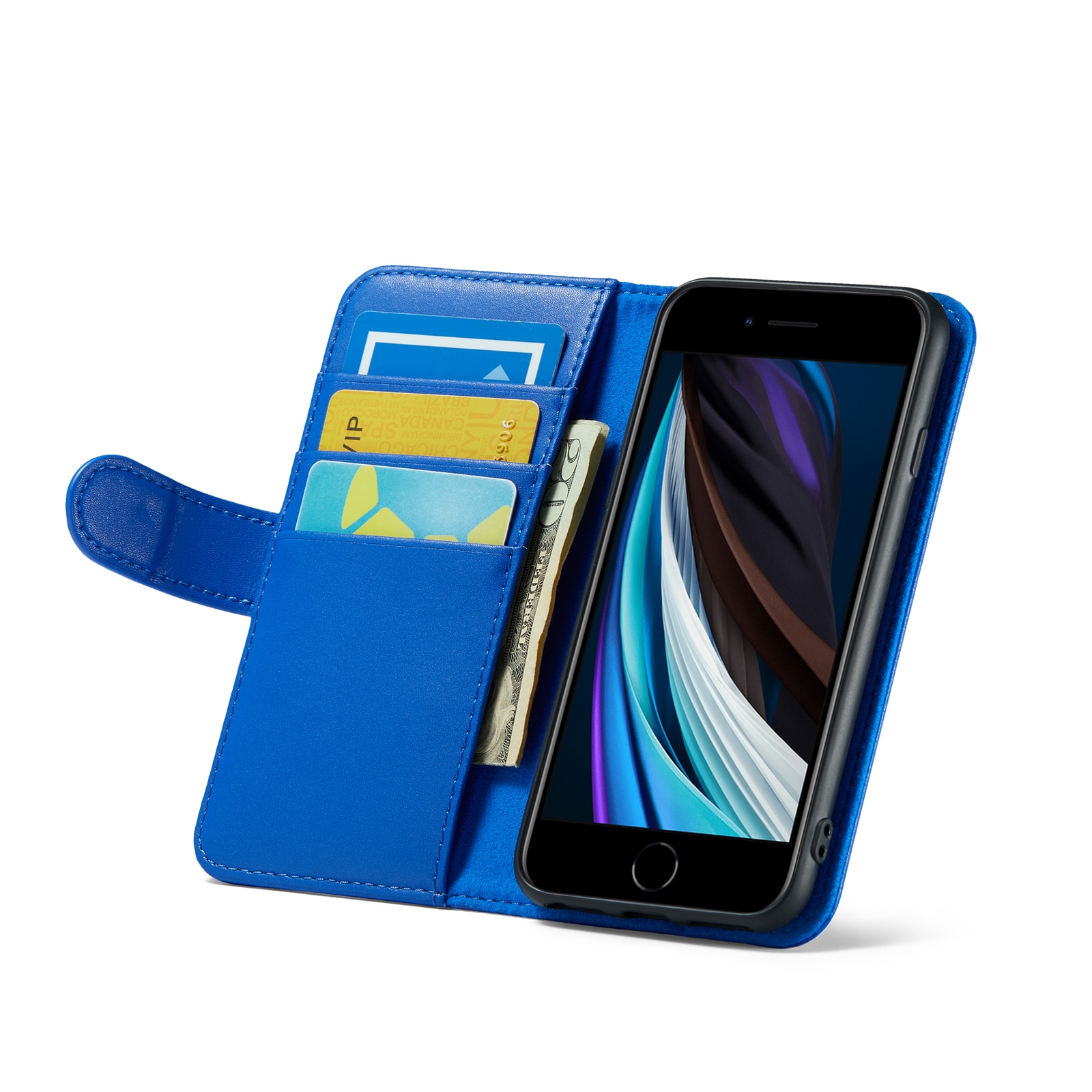 Funda de cuero genuino iPhone 7, Azul