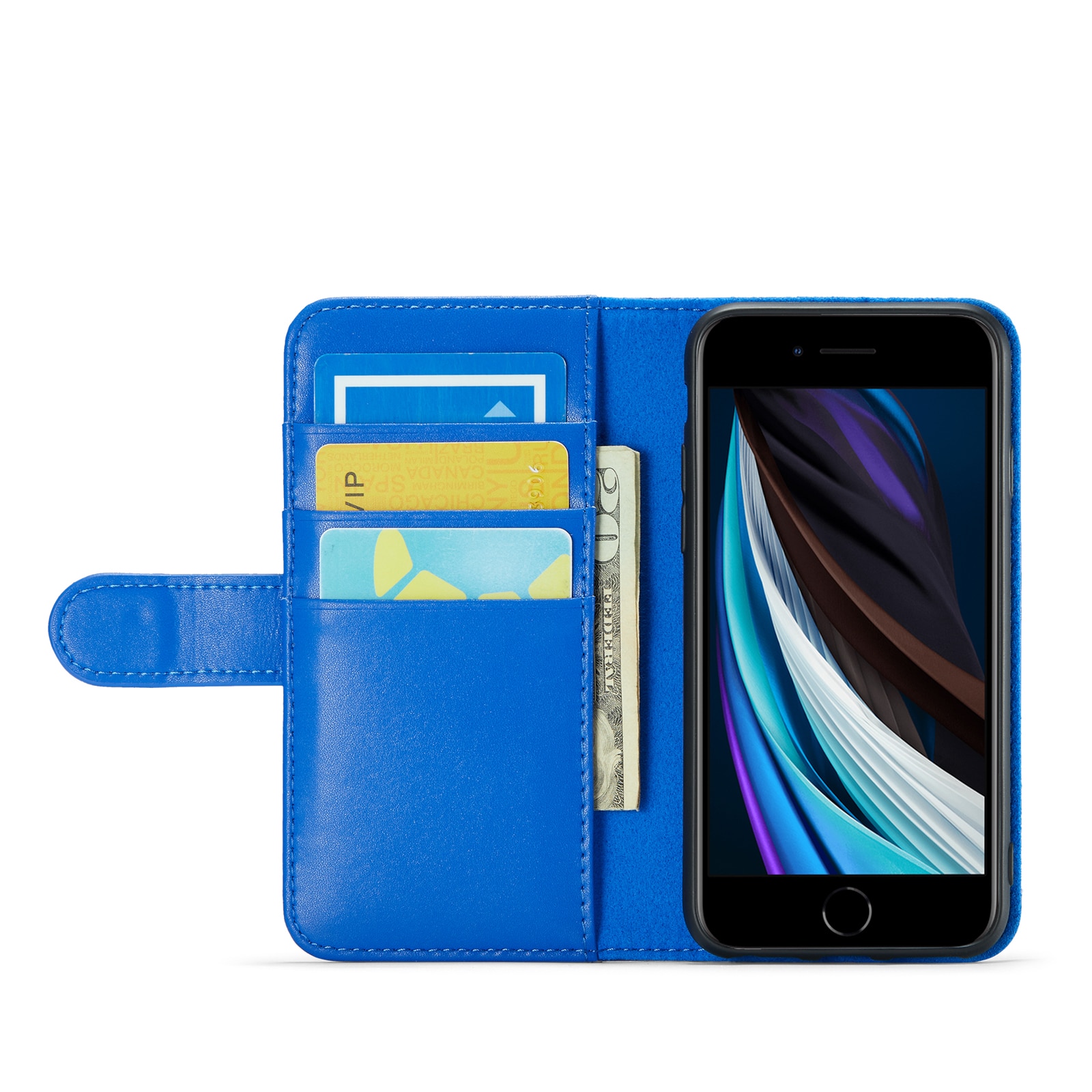 Funda de cuero genuino iPhone 7, Azul