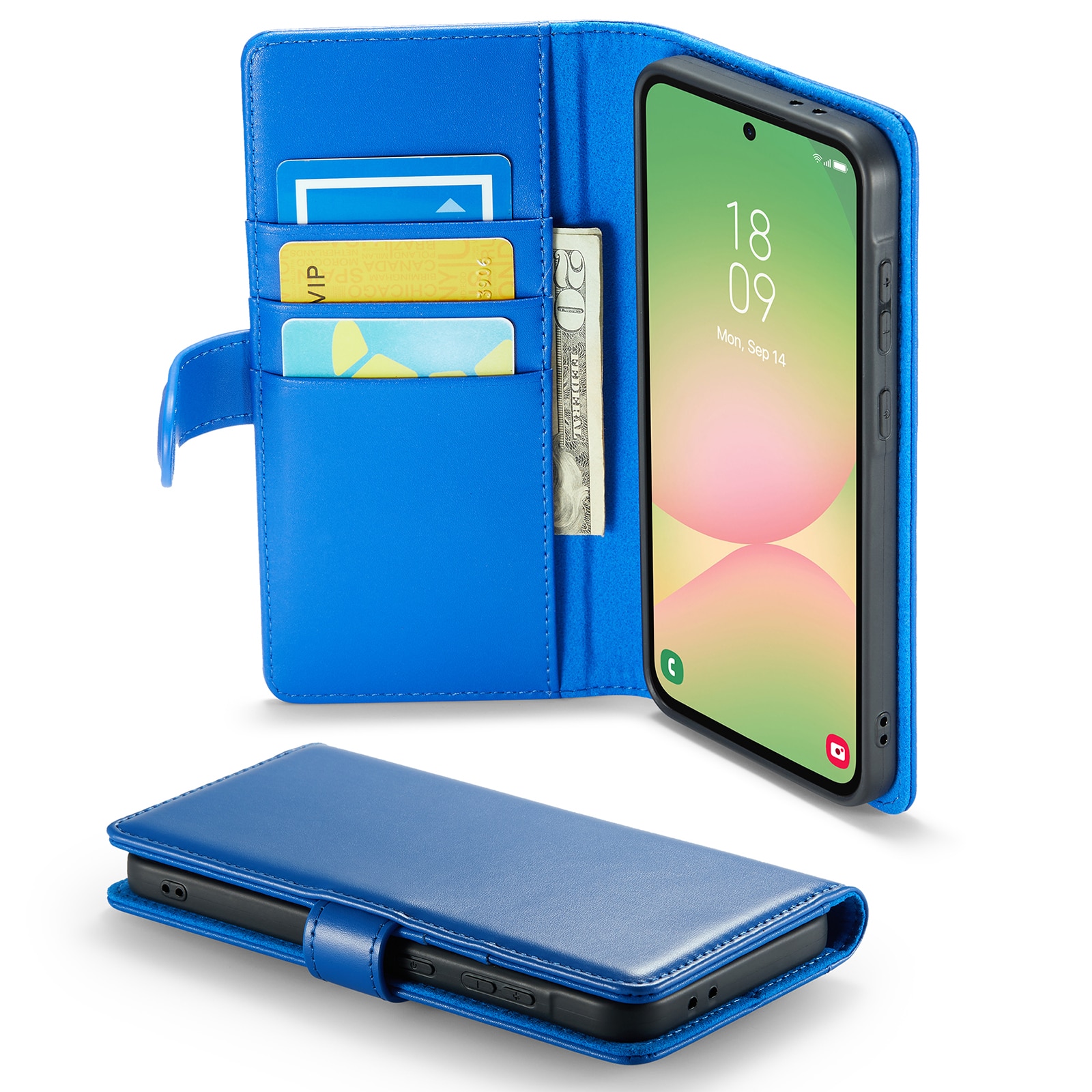 Funda de cuero genuino Samsung Galaxy A56, Azul