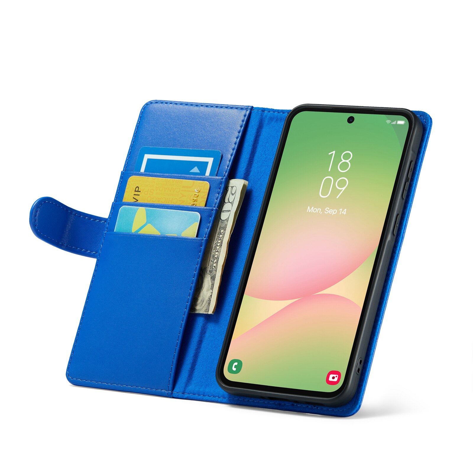 Funda de cuero genuino Samsung Galaxy A56, Azul