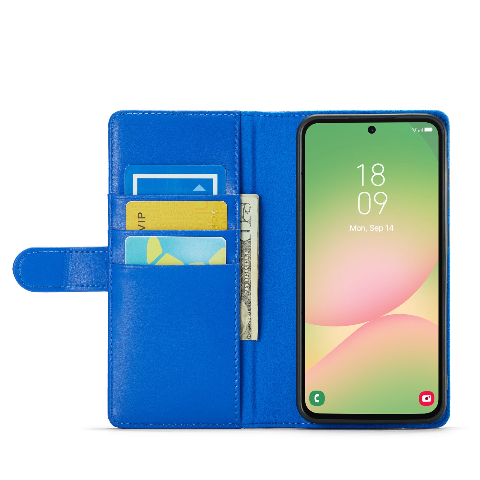 Funda de cuero genuino Samsung Galaxy A56, Azul