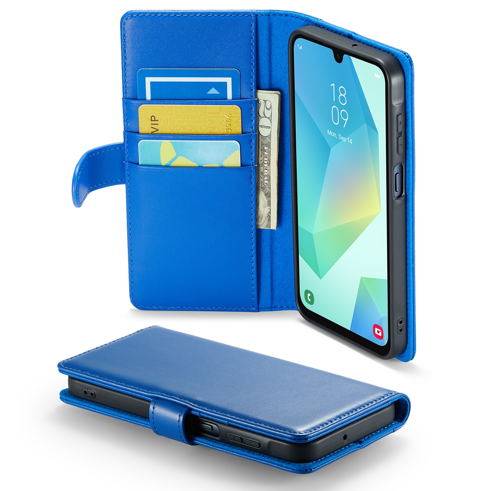Funda de cuero genuino Samsung Galaxy A16, Azul