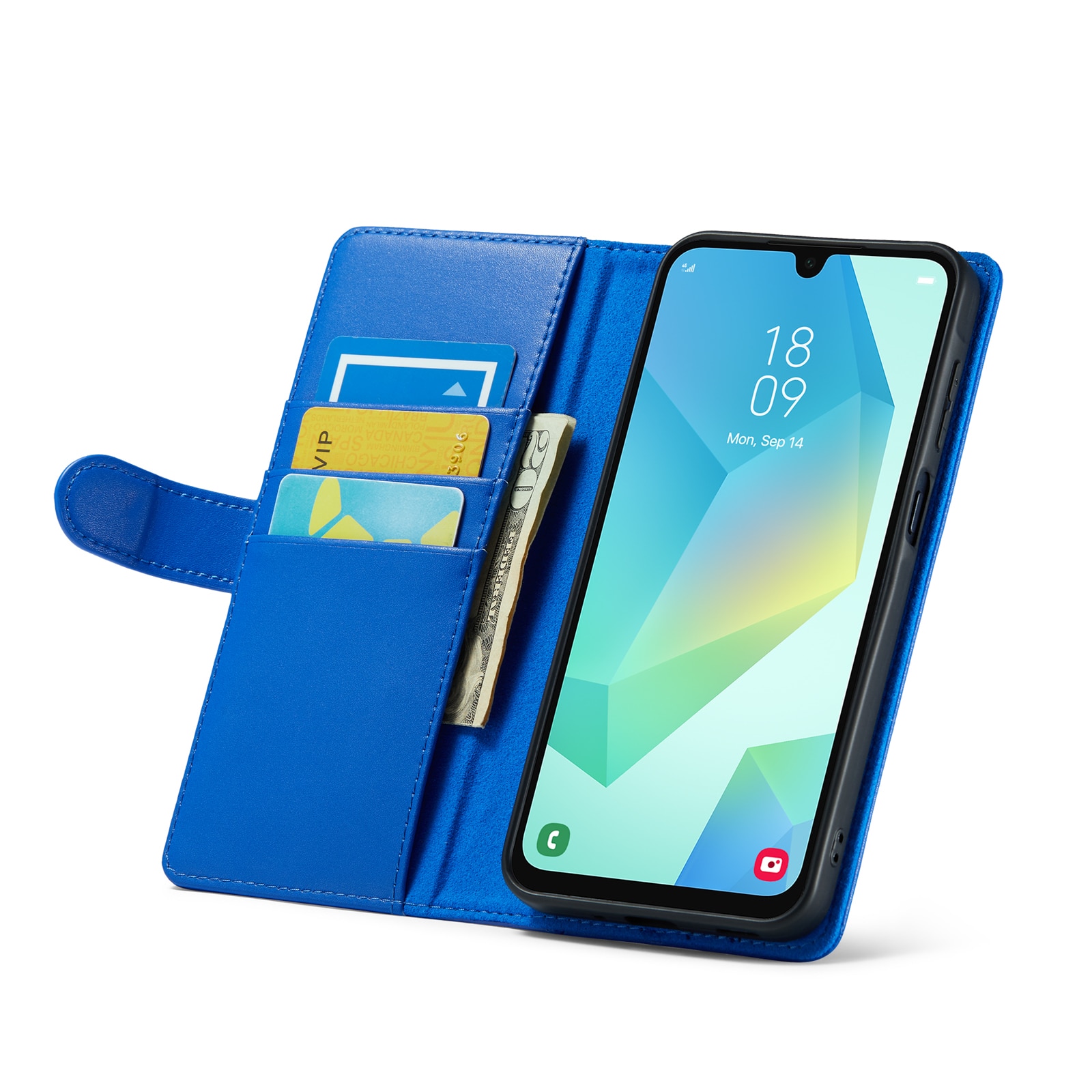 Funda de cuero genuino Samsung Galaxy A16, Azul