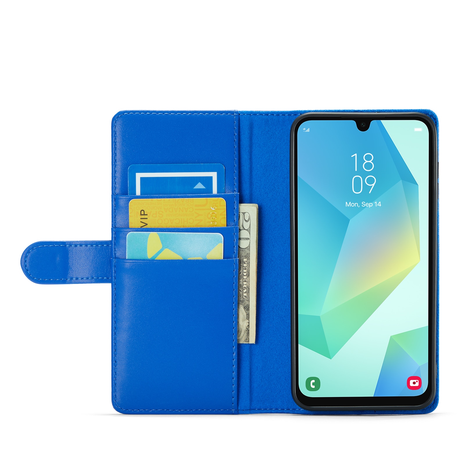 Funda de cuero genuino Samsung Galaxy A16, Azul