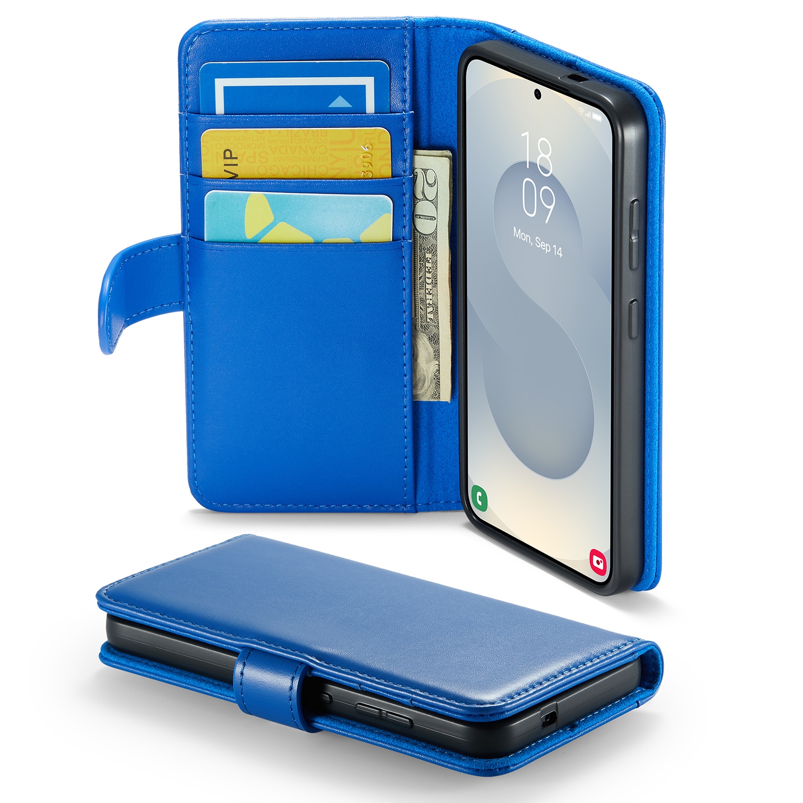 Funda de cuero genuino Samsung Galaxy A17, Azul