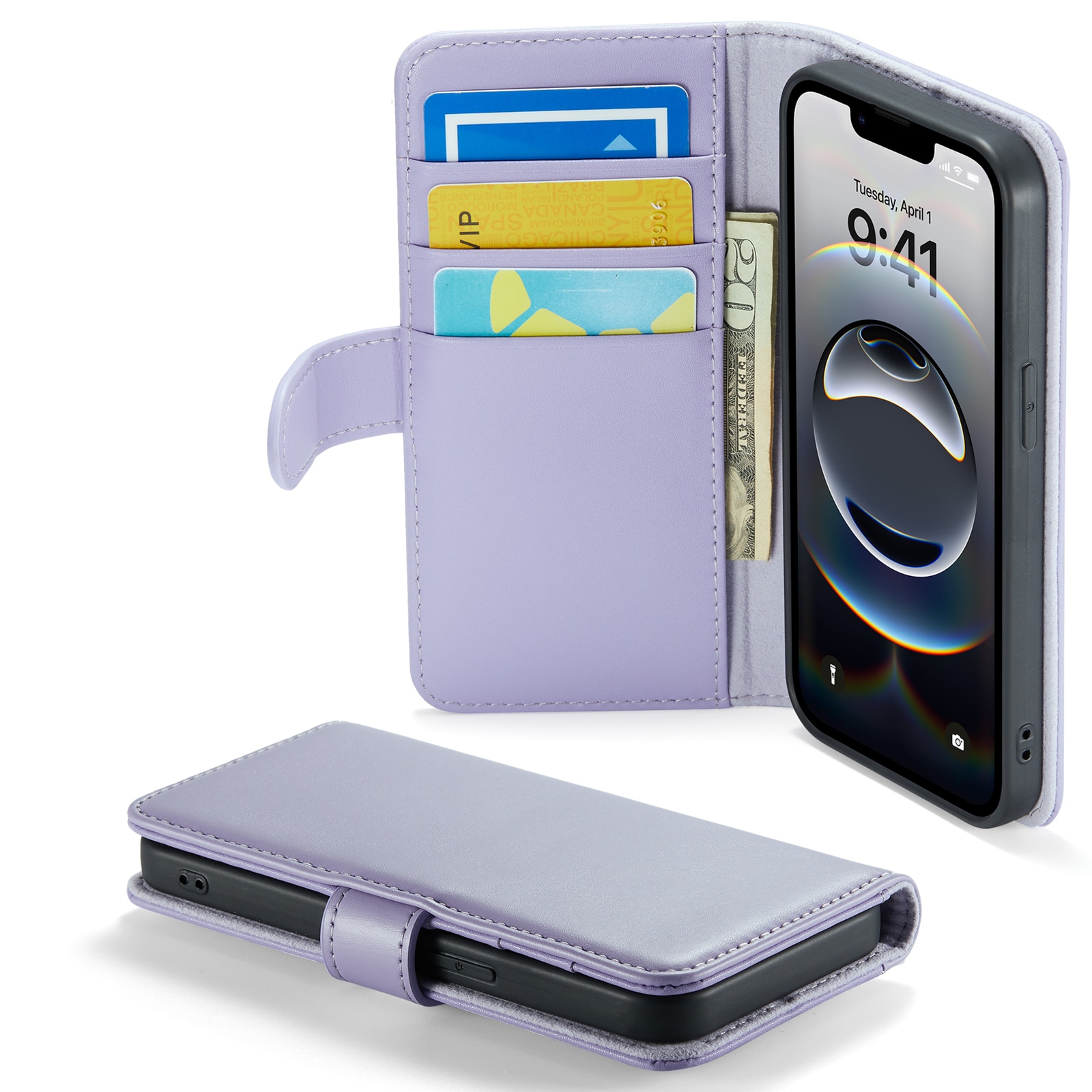 Funda de cuero genuino iPhone 16e, Púrpura