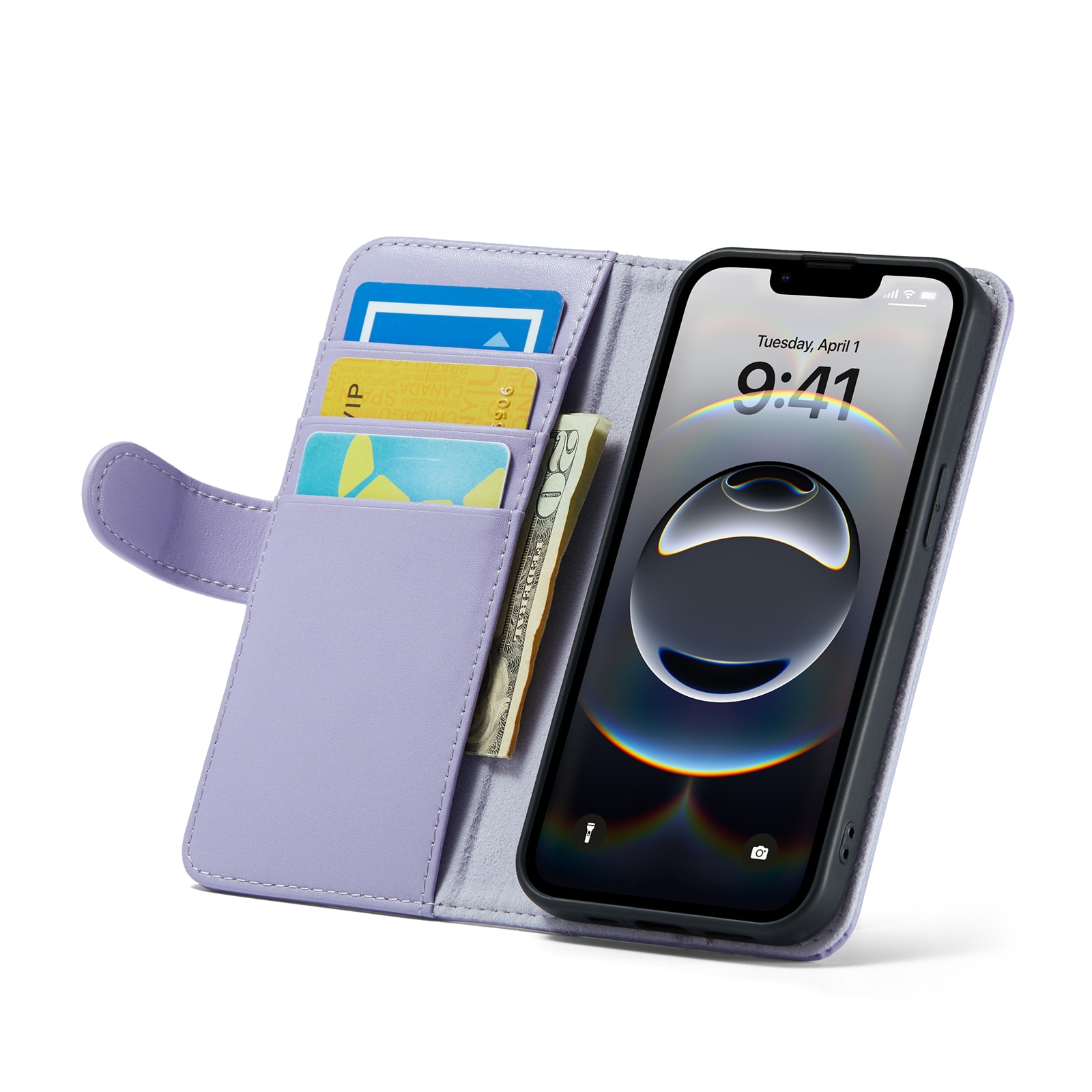 Funda de cuero genuino iPhone 16e, Púrpura