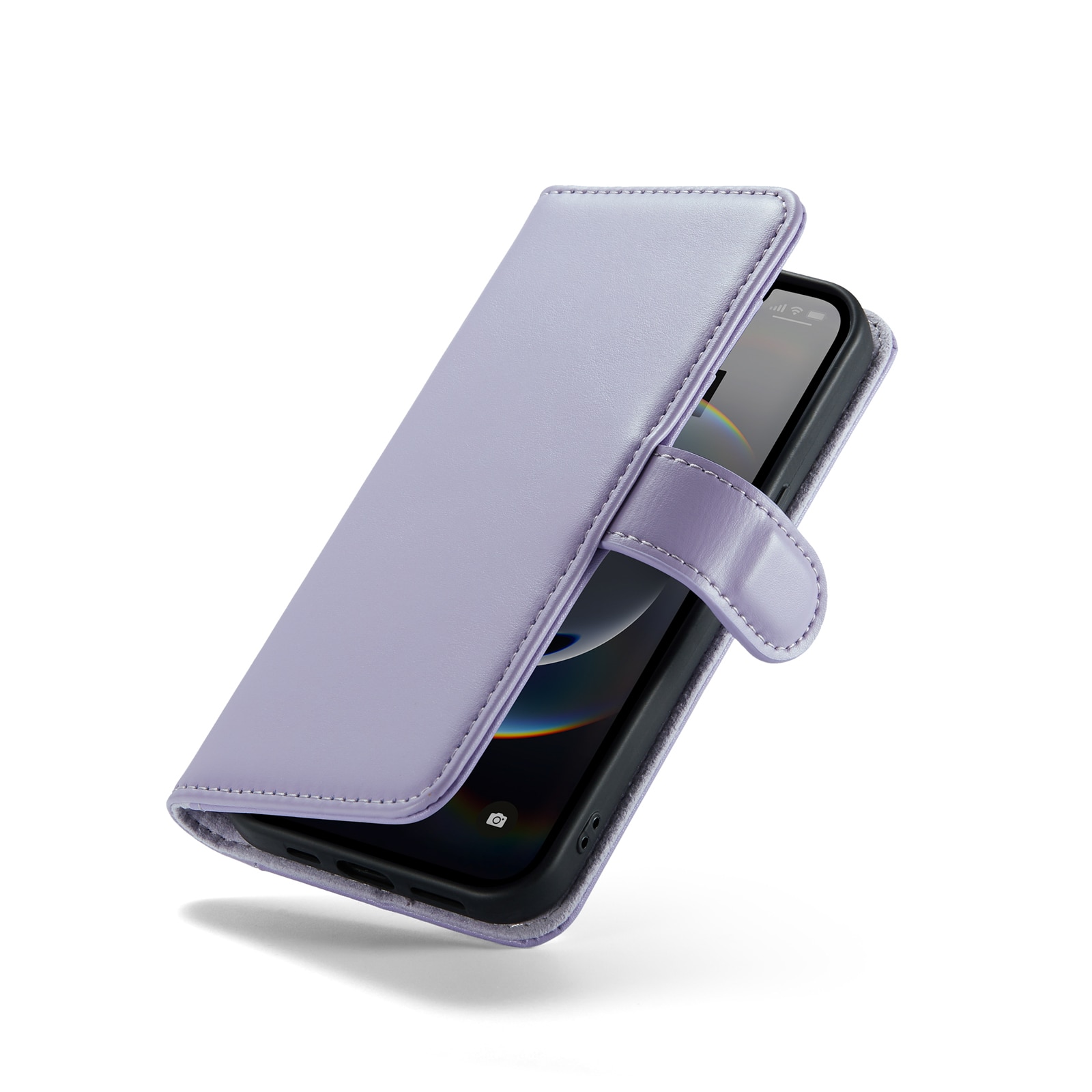 Funda de cuero genuino iPhone 16e, Púrpura