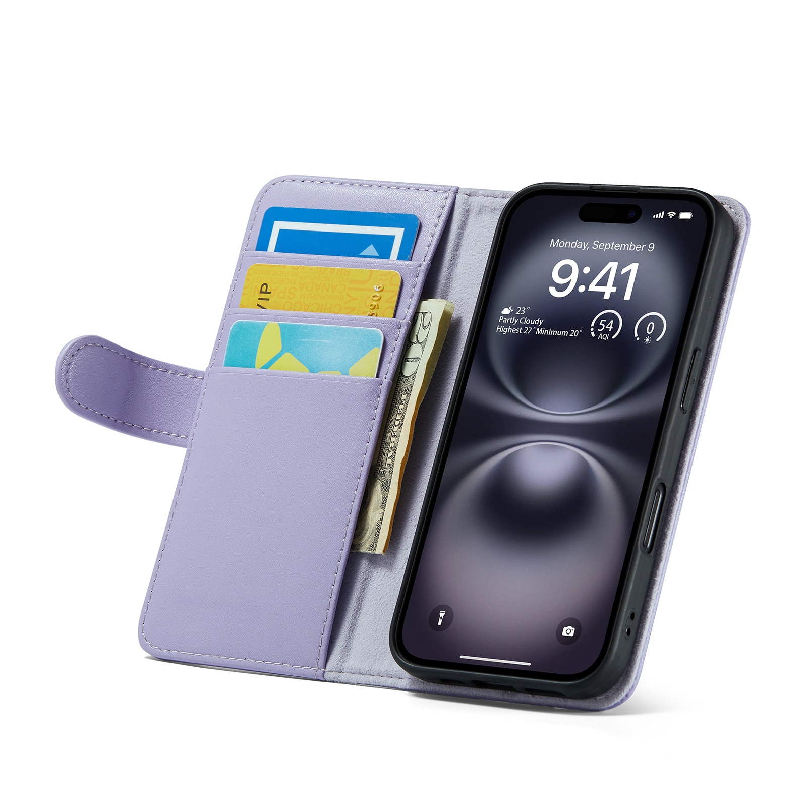 Funda de cuero genuino iPhone 17, Púrpura