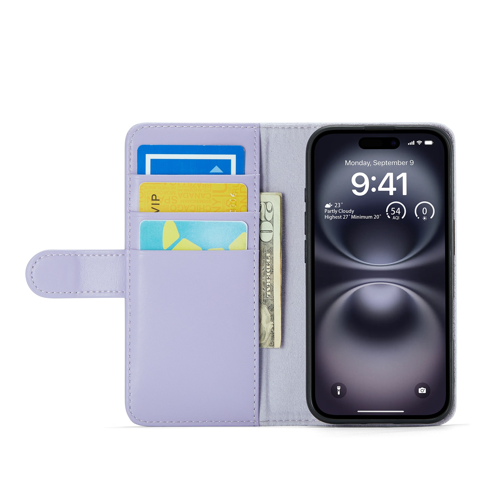 Funda de cuero genuino iPhone 17, Púrpura