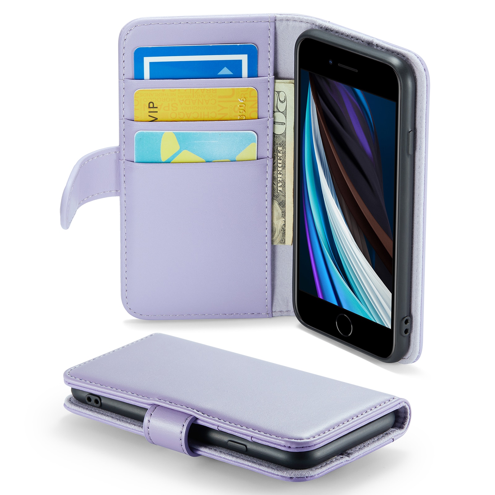 Funda de cuero genuino iPhone 7, Púrpura