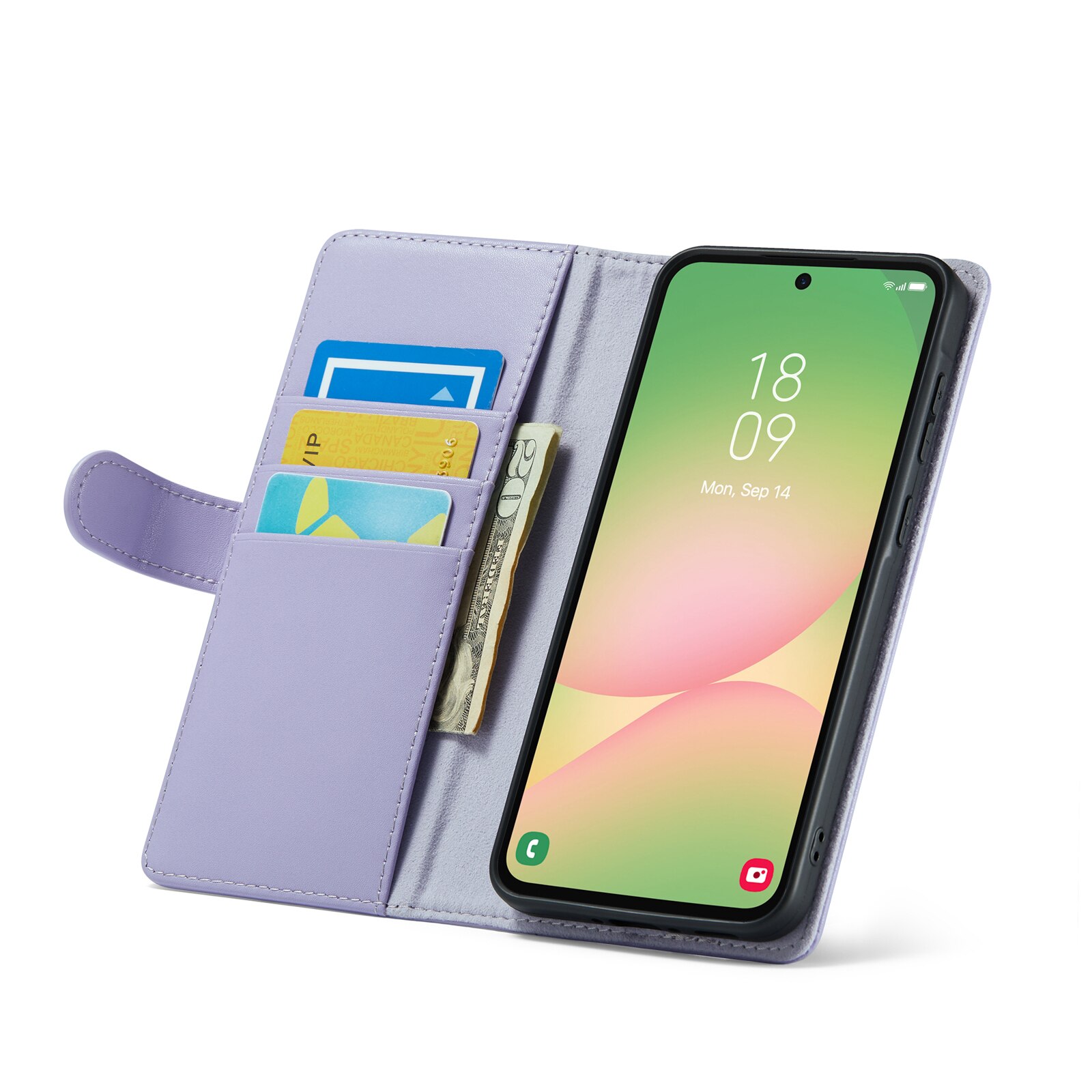 Funda de cuero genuino Samsung Galaxy A56, Púrpura