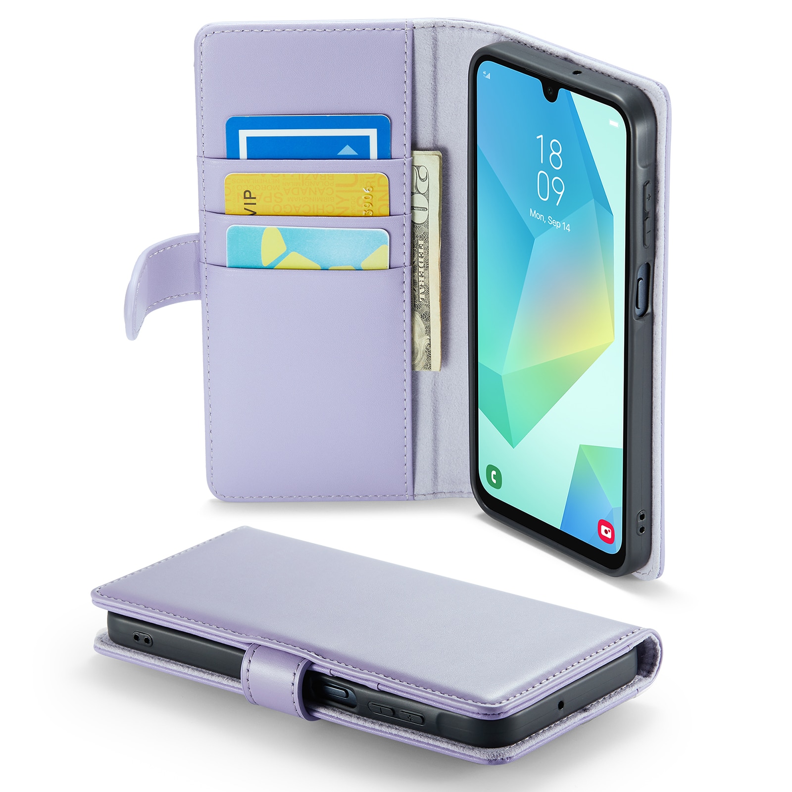 Funda de cuero genuino Samsung Galaxy A16, Púrpura