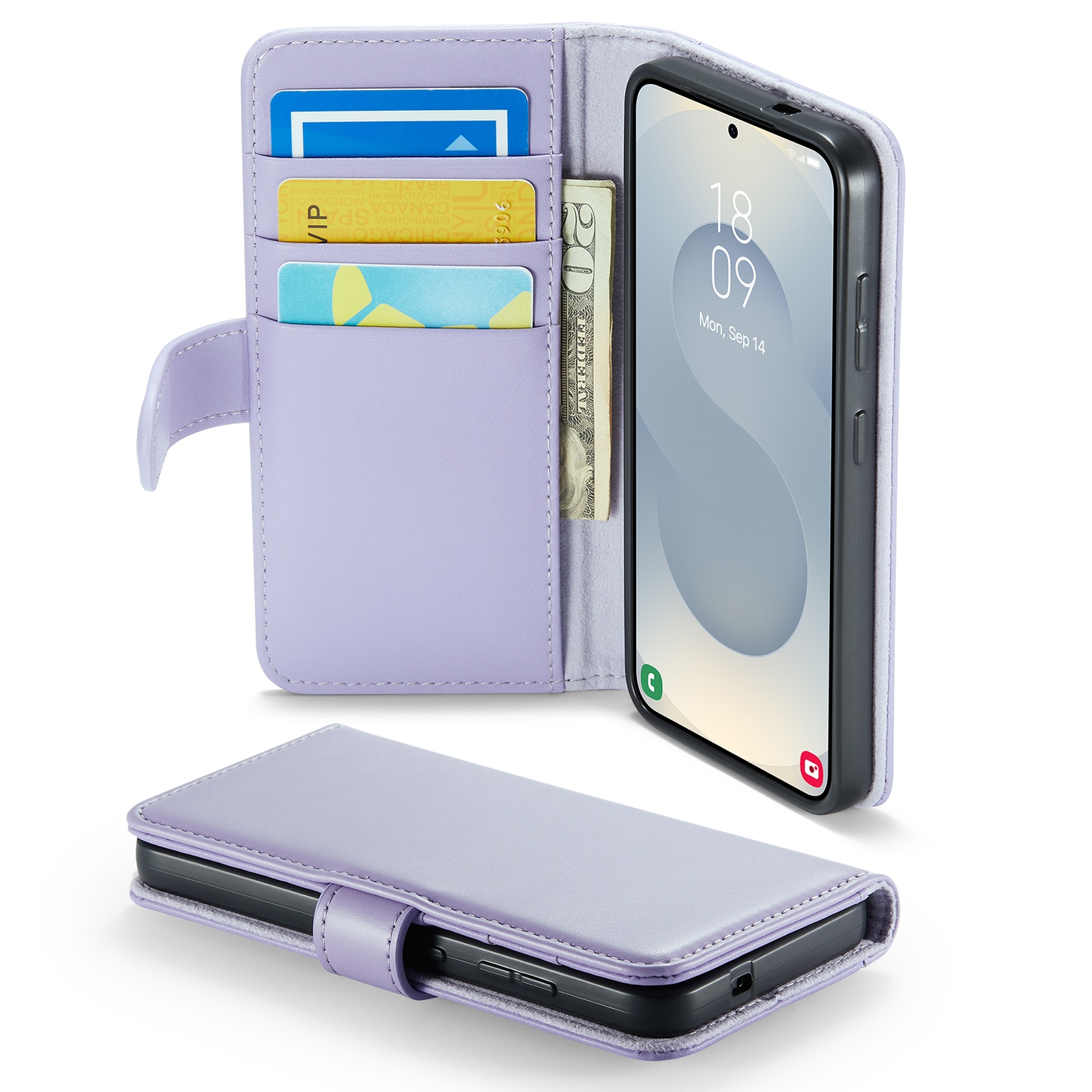 Funda de cuero genuino Samsung Galaxy A17, Púrpura