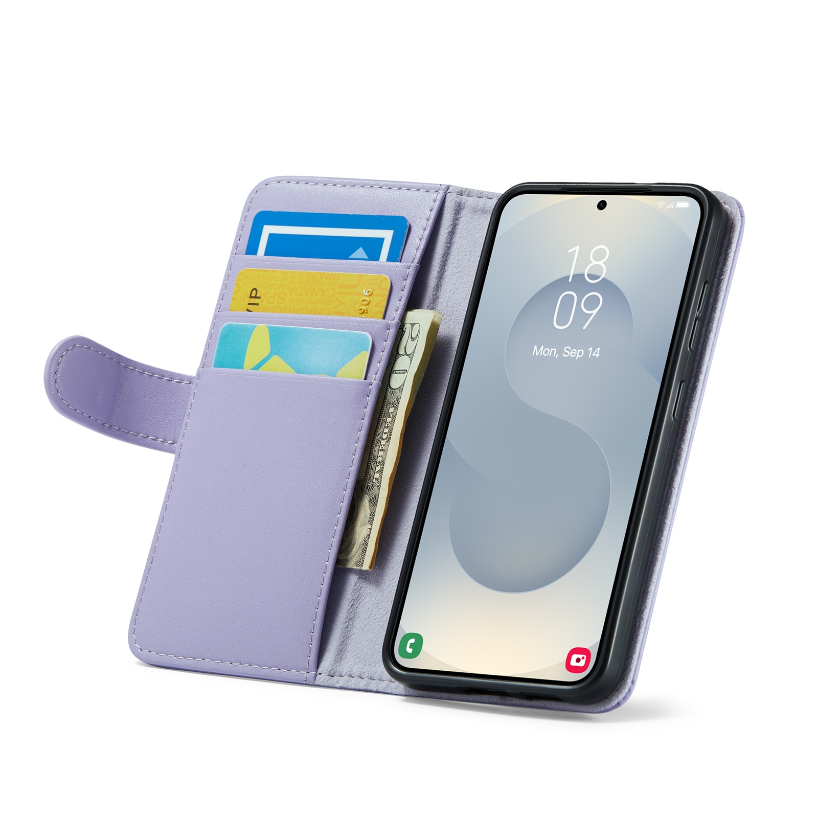 Funda de cuero genuino Samsung Galaxy A17, Púrpura