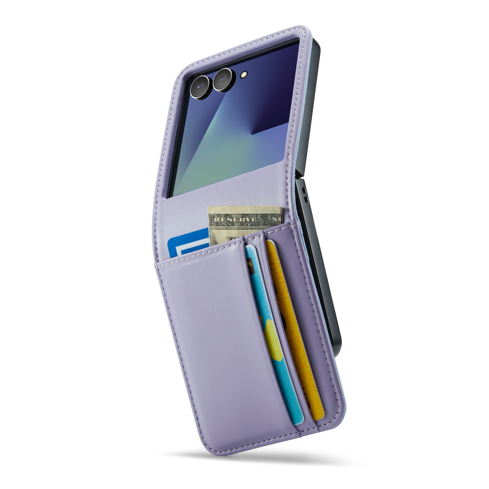 Funda de cuero genuino Samsung Galaxy Z Flip 7, Púrpura