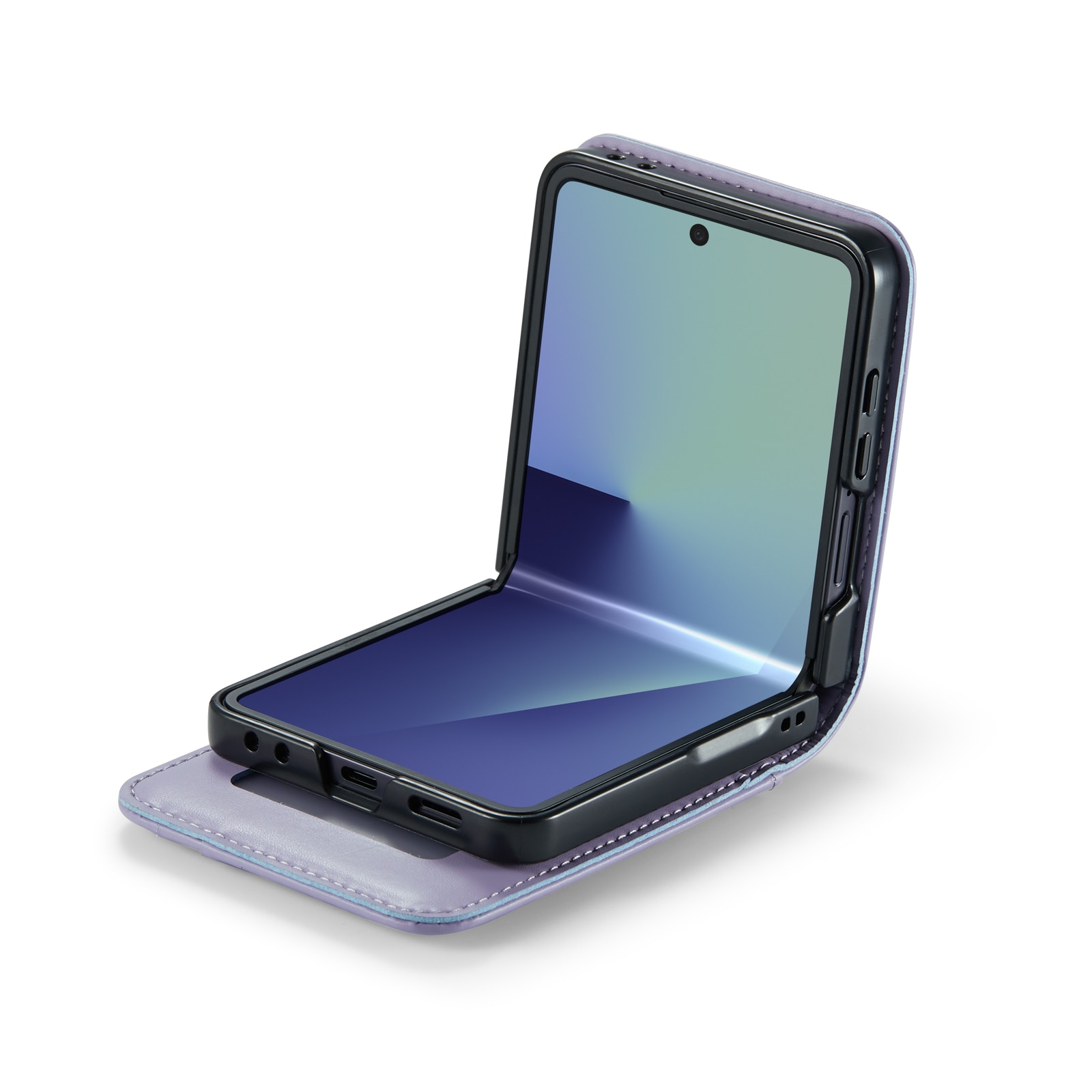 Funda de cuero genuino Samsung Galaxy Z Flip 7, Púrpura