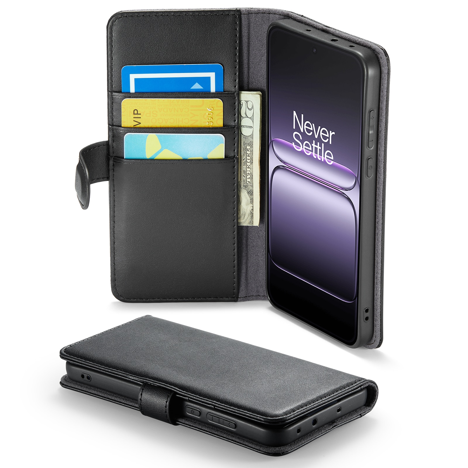 Funda de cuero genuino  OnePlus Nord CE 5G, Negro