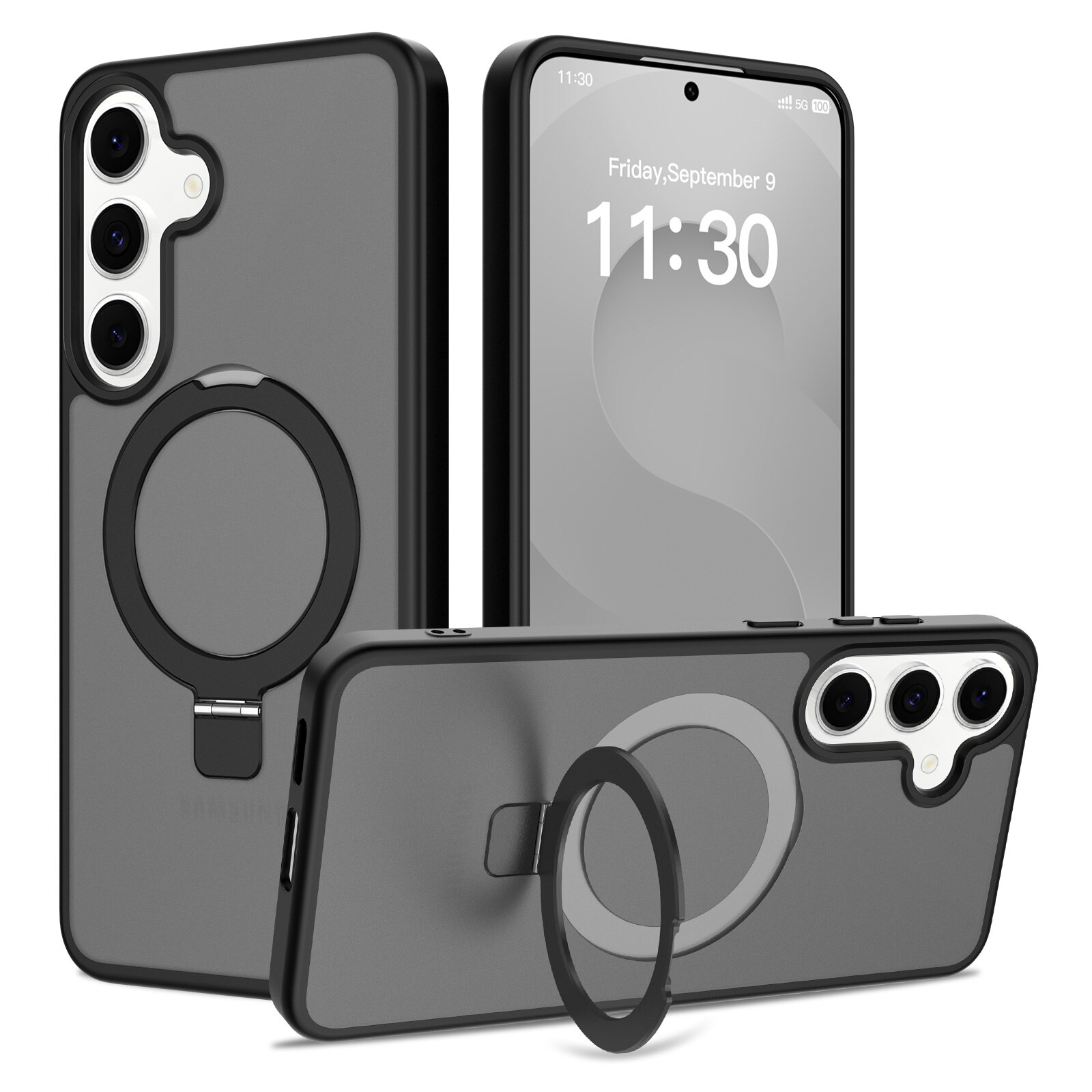 Funda híbrida Magnetic Ring Samsung Galaxy S25 FE Negro