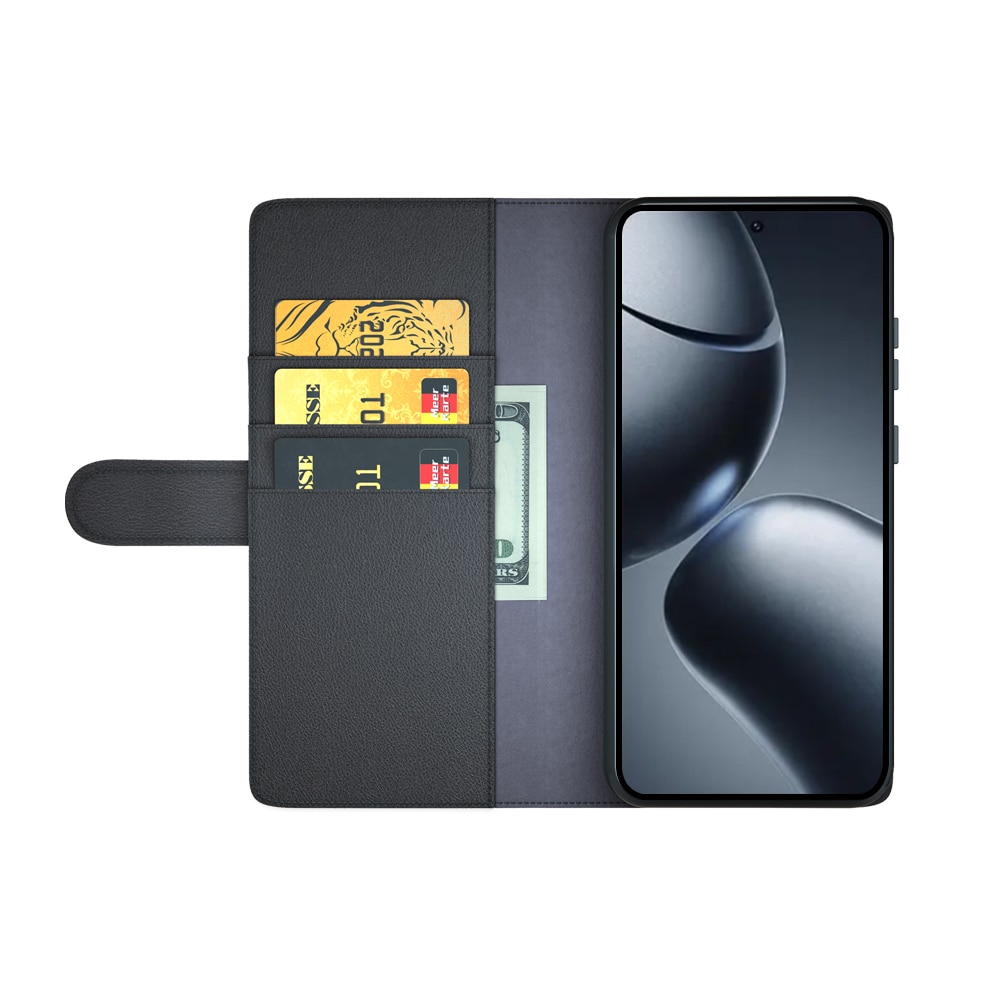 Funda de cuero genuino Xiaomi 15T, Negro
