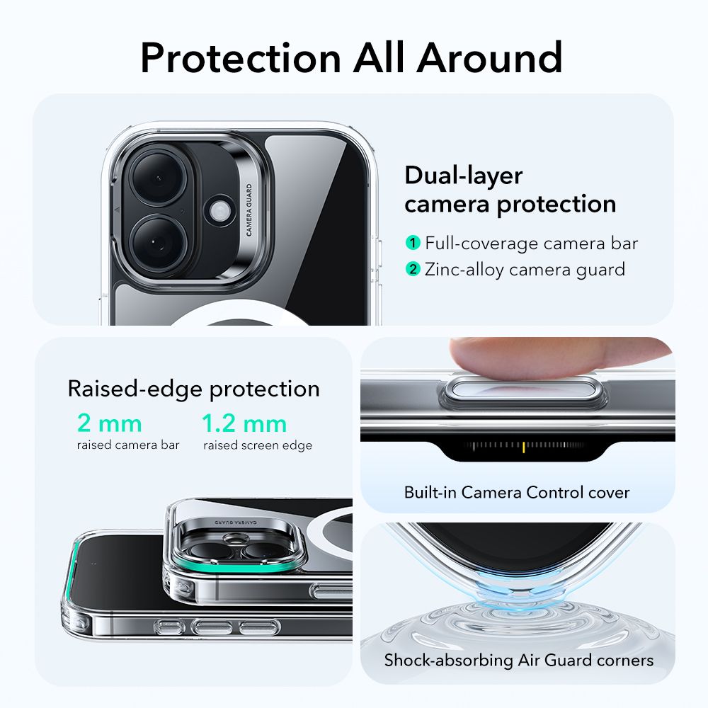 Classic Kickstand Halolock MagSafe iPhone 17 Transparente