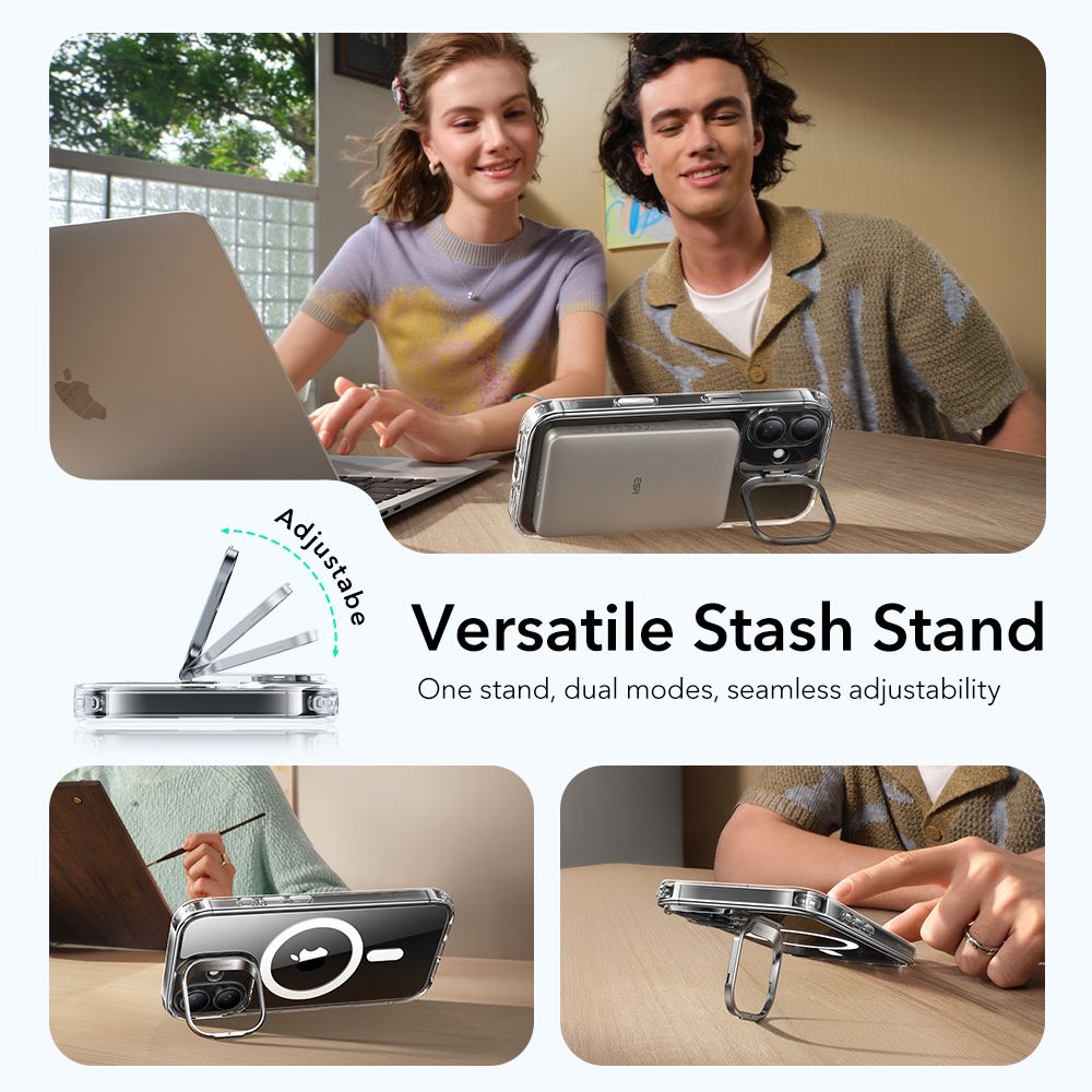 Classic Kickstand Halolock MagSafe iPhone 17 Transparente