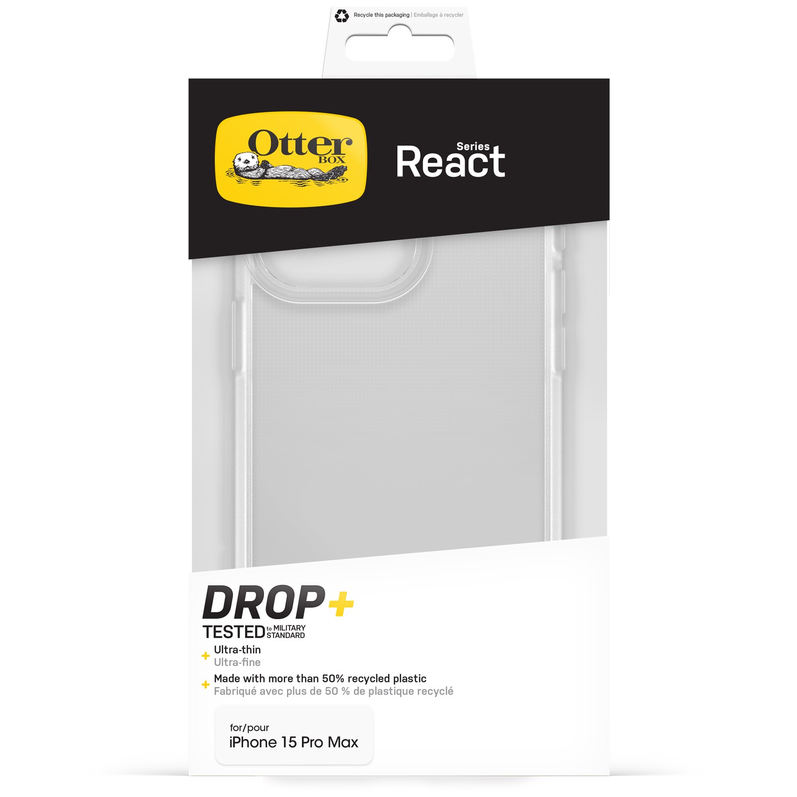 Funda React iPhone 15 Pro Max Transparente