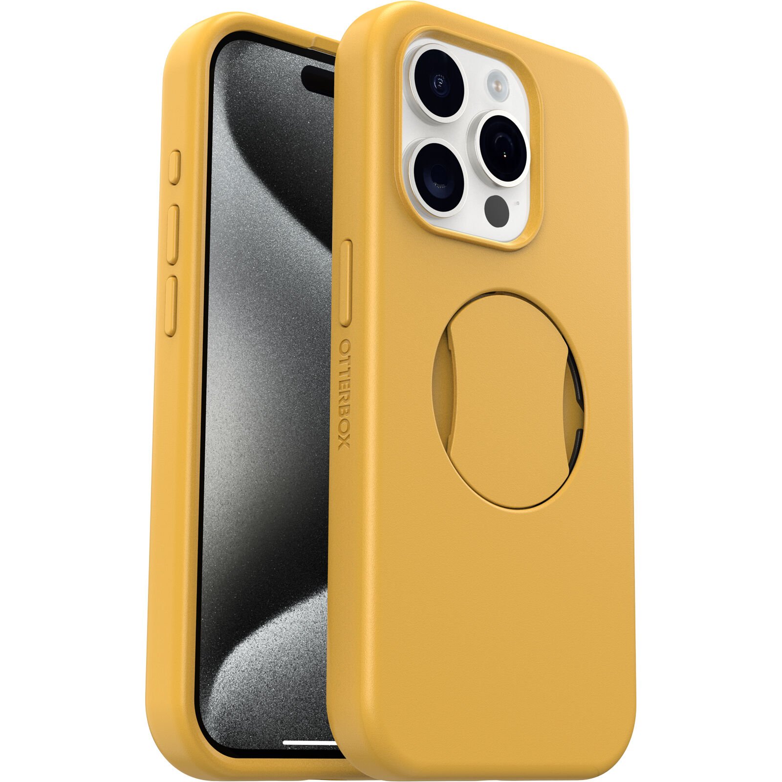 Funda OtterGrip Symmetry iPhone 15 Pro amarillo