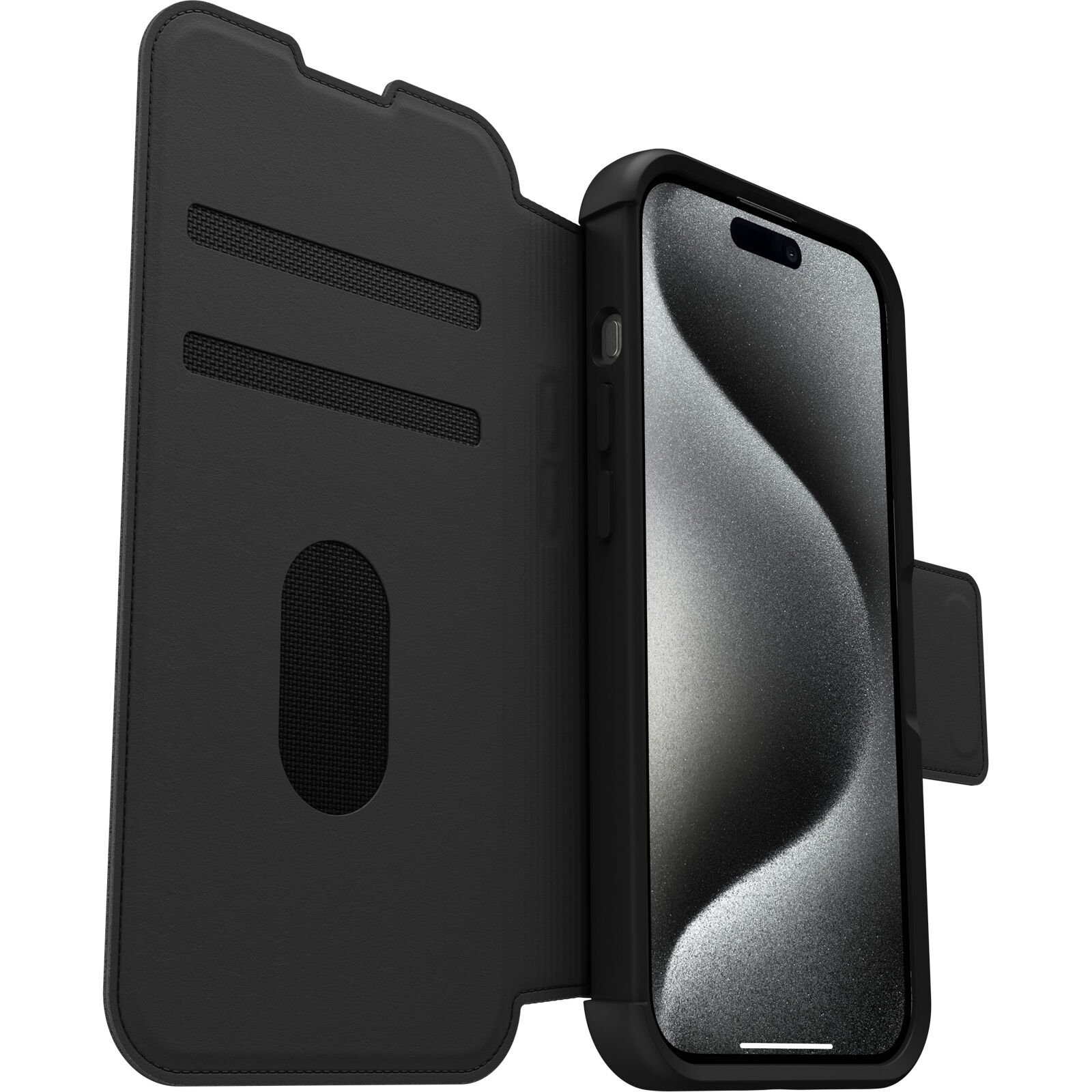 Funda Strada MagSafe iPhone 15 Pro negro