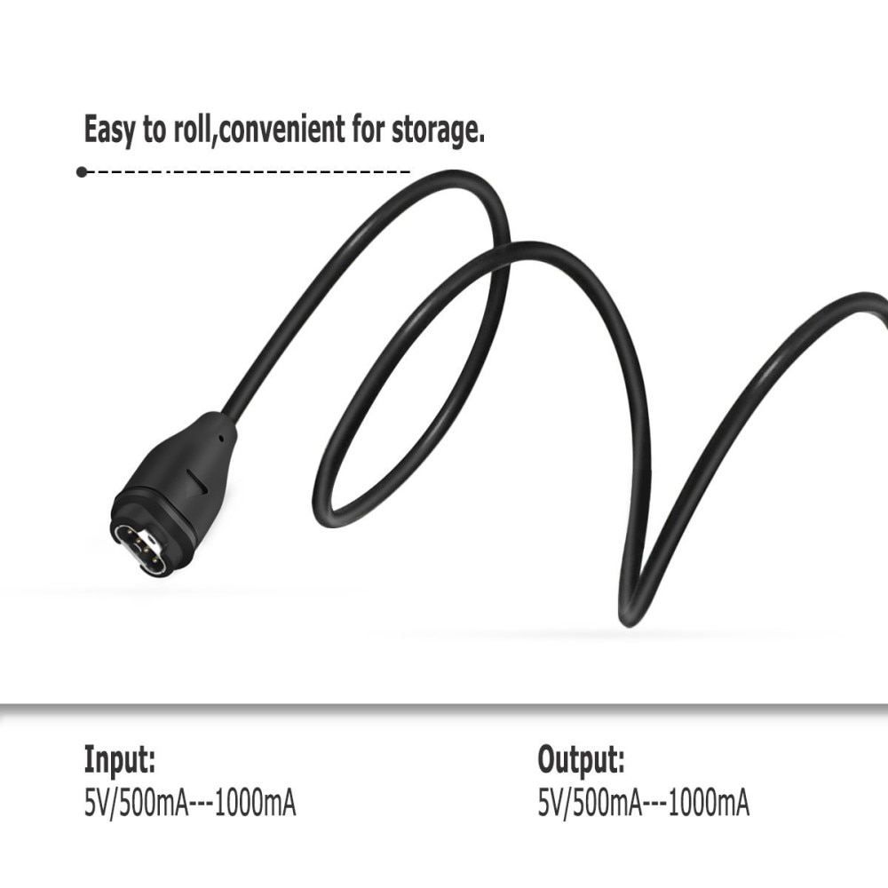 Cable de carga 1m para Garmin Forerunner 265S, Negro