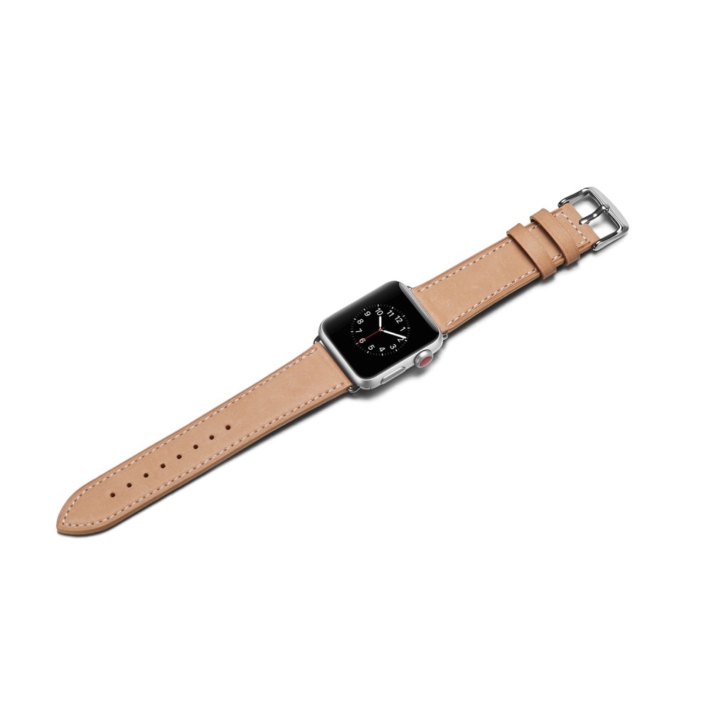 Correa de Piel Apple Watch 44mm khaki