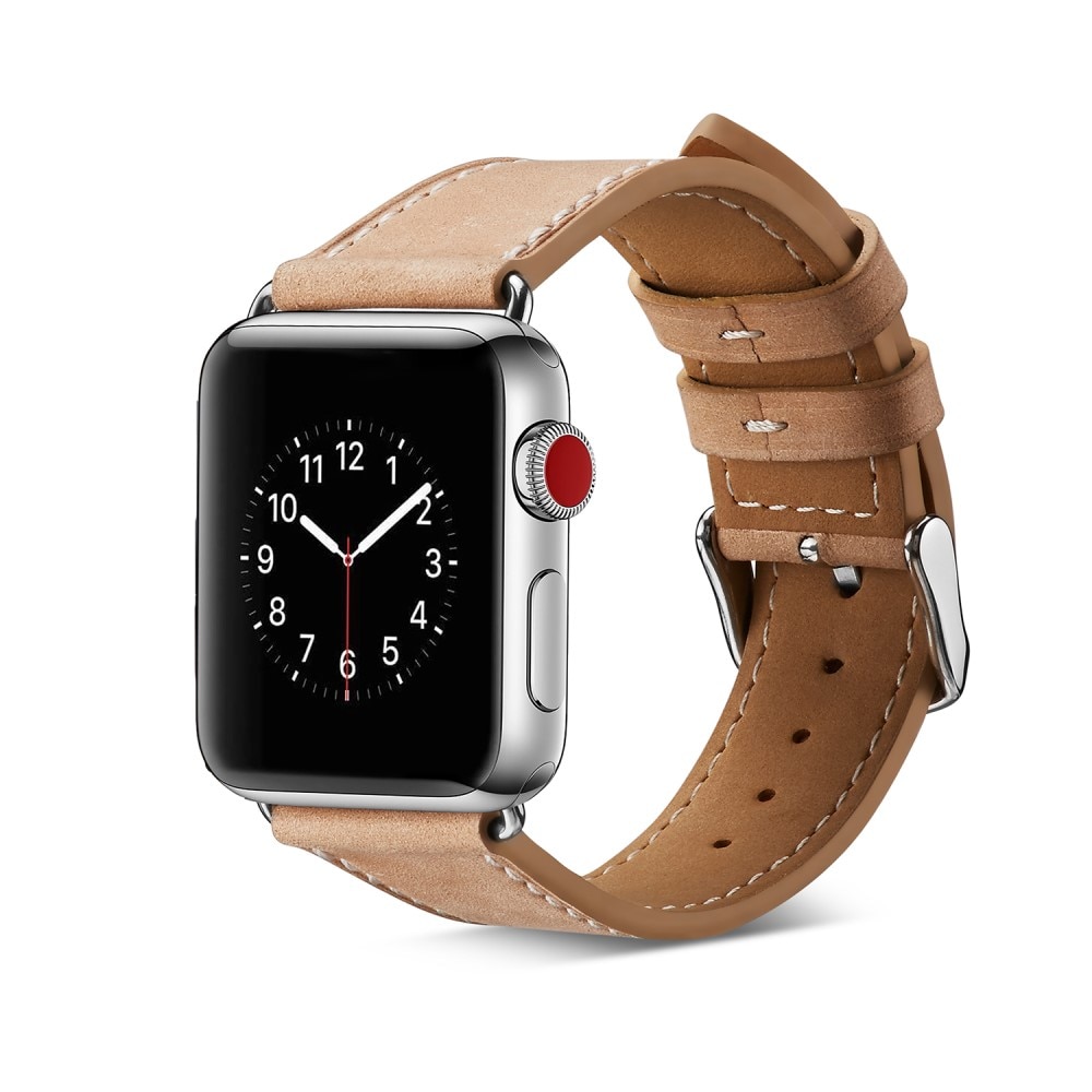 Correa de Piel Apple Watch 41mm Series 9 khaki