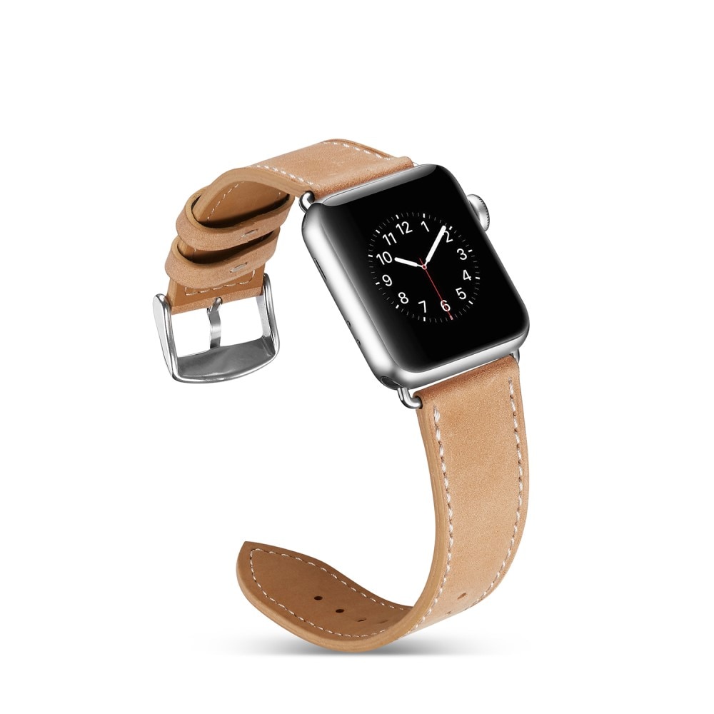 Correa de Piel Apple Watch 41mm Series 9 khaki