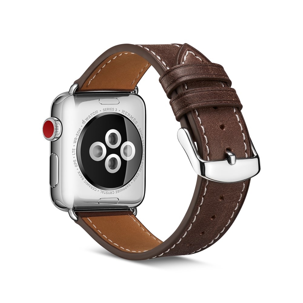 Correa de Piel Apple Watch 45mm Series 8 marrón