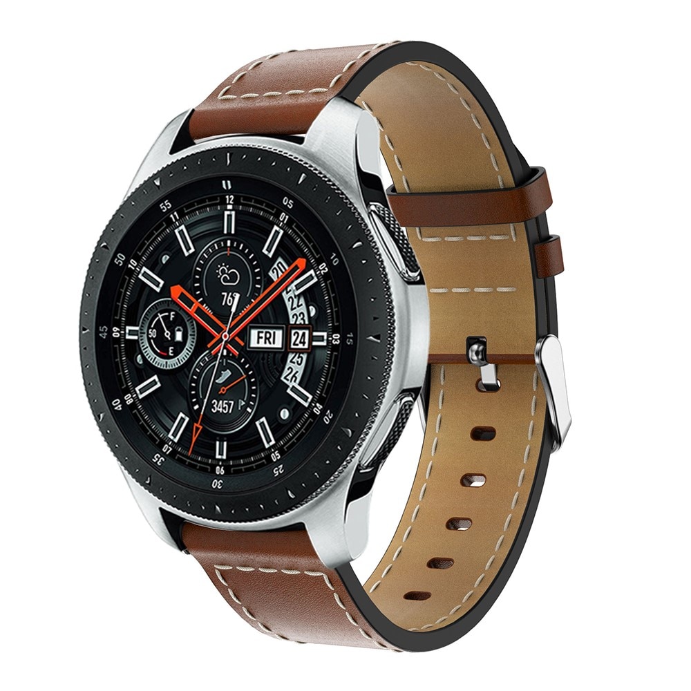 Correa de Piel Amazfit GTS 4 Mini coñac/plata