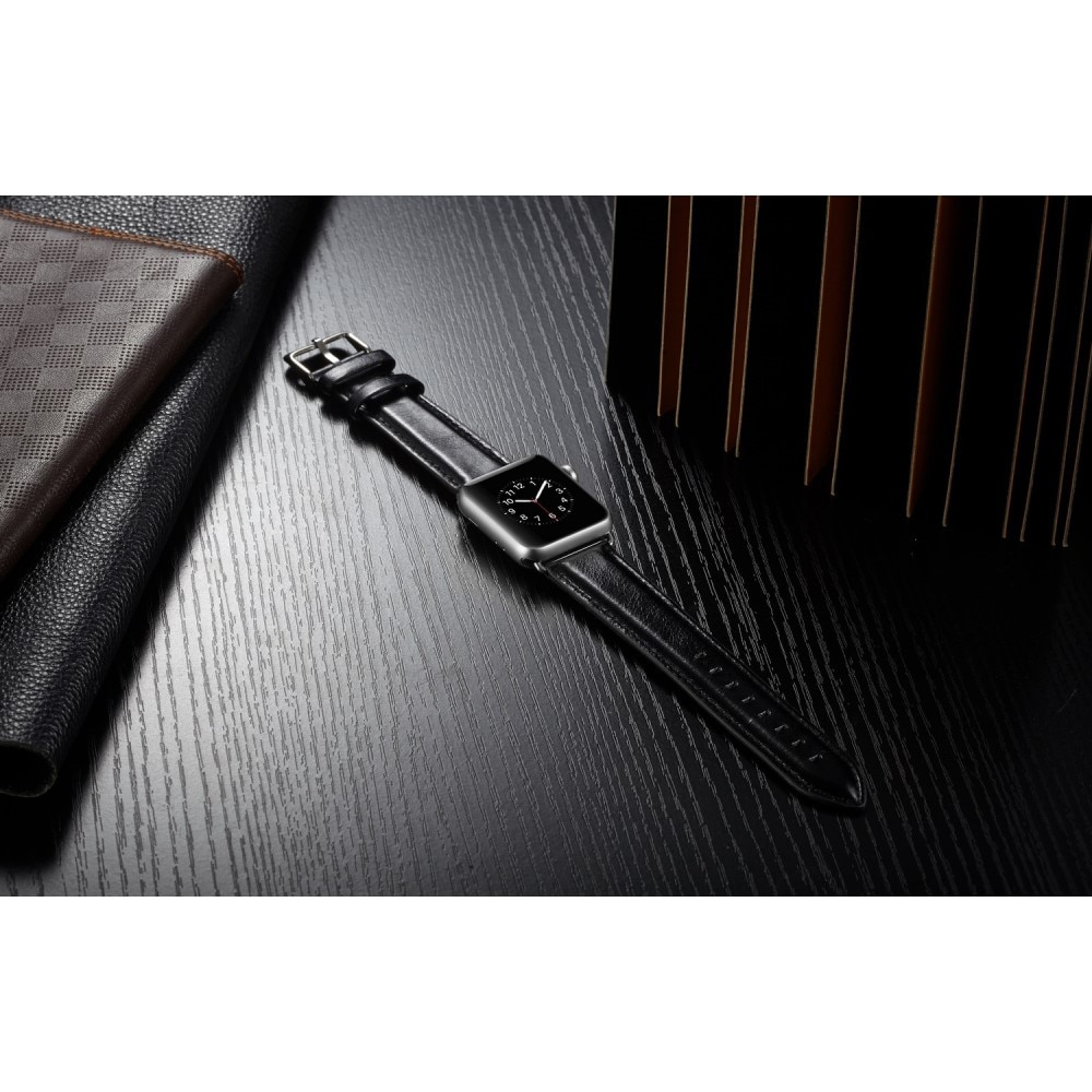 Correa de Piel Premium Apple Watch 42mm negro