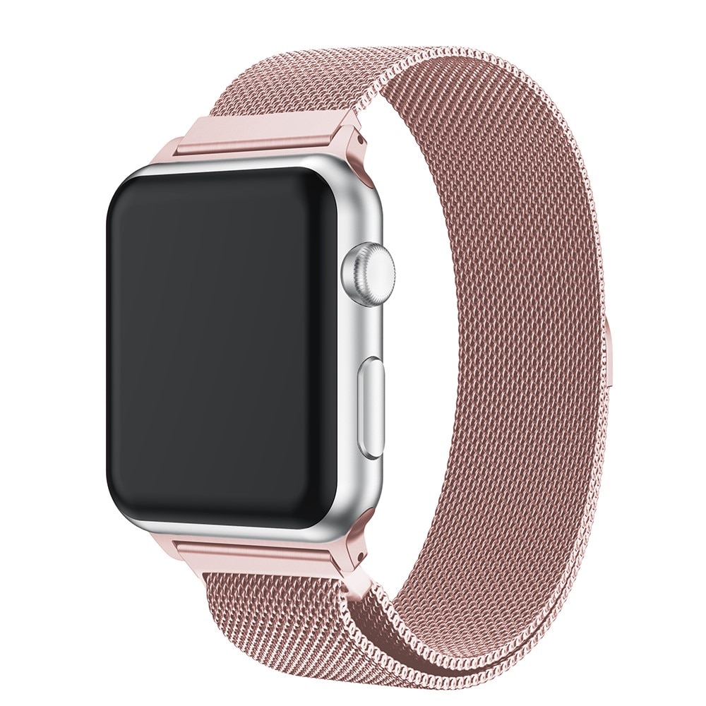 Pulsera milanesa para Apple Watch Series 4-6 44mm, Rosa dorado