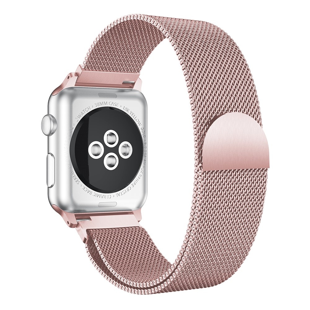 Pulsera milanesa para Apple Watch Series 4-6 44mm, Rosa dorado
