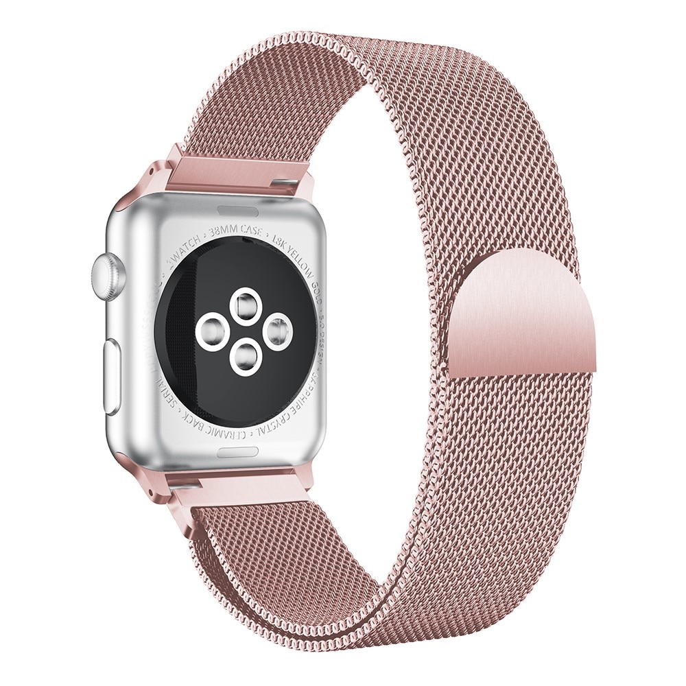 Pulsera milanesa para Apple Watch Ultra 2 49mm, rosa dorado