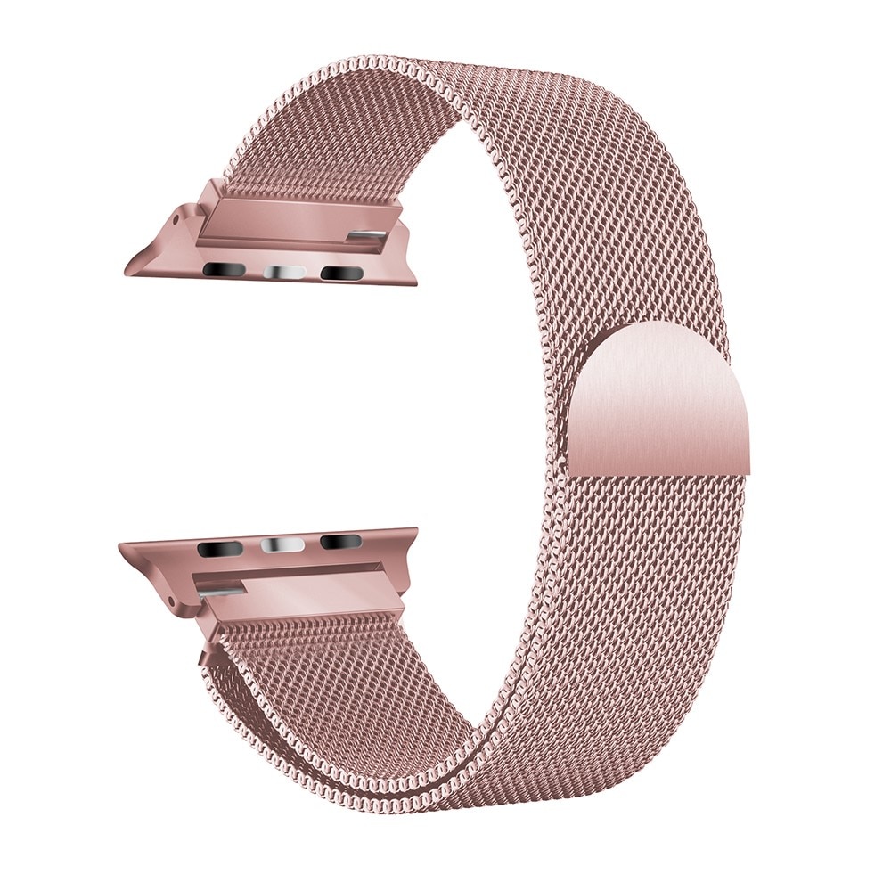 Pulsera milanesa para Apple Watch Series 4-6 44mm, Rosa dorado