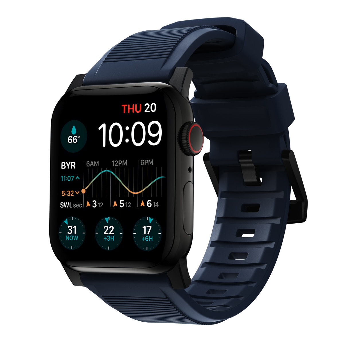 Rugged Band Apple Watch 42/44/45 mm Atlantic Blue (Black Hardware)