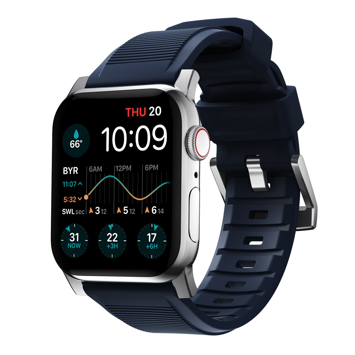 Rugged Band Apple Watch 42/44/45 mm Atlantic Blue (Silver Hardware)