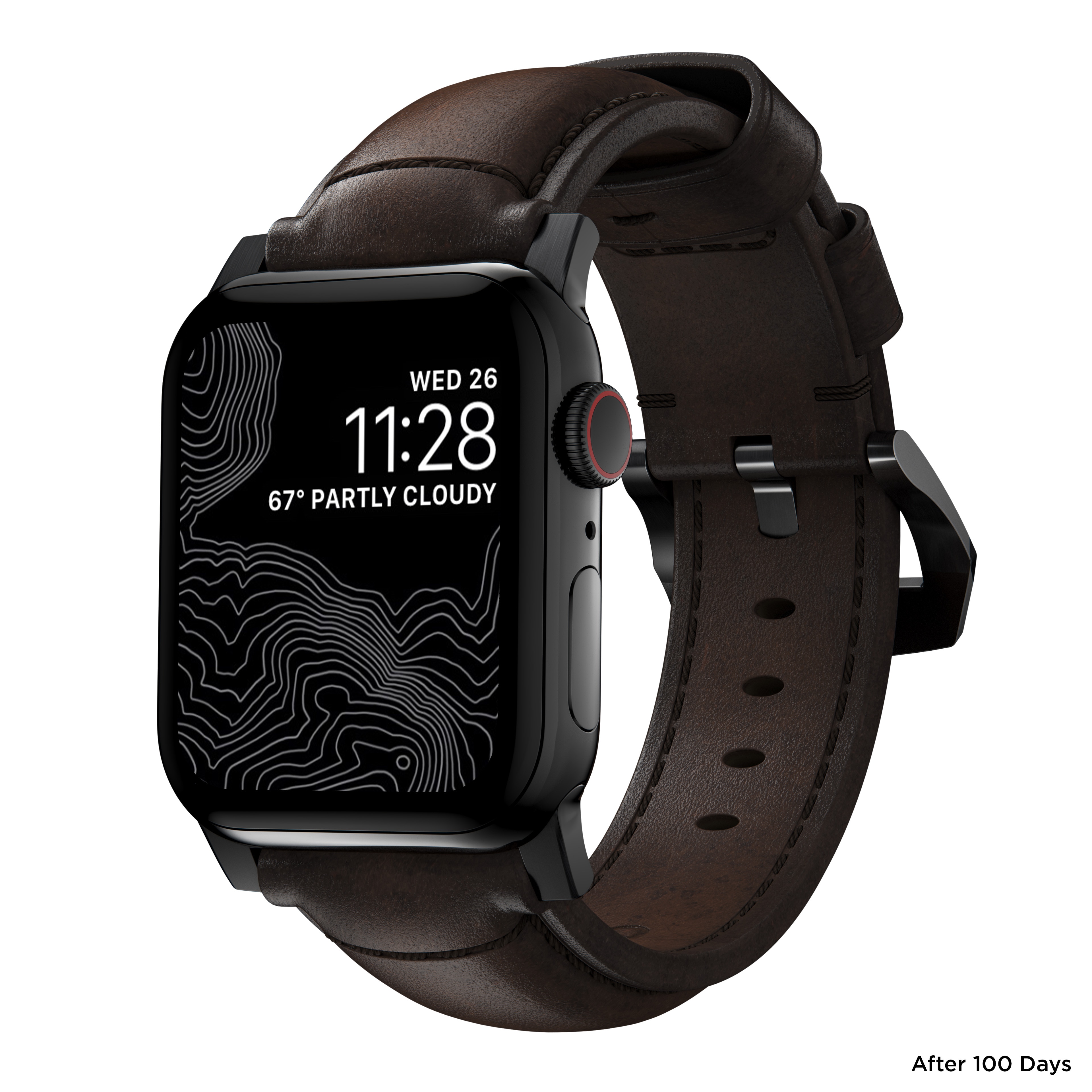 Traditional Band Apple Watch 38/40/41 mm Rustic Brown (Black Hardware)