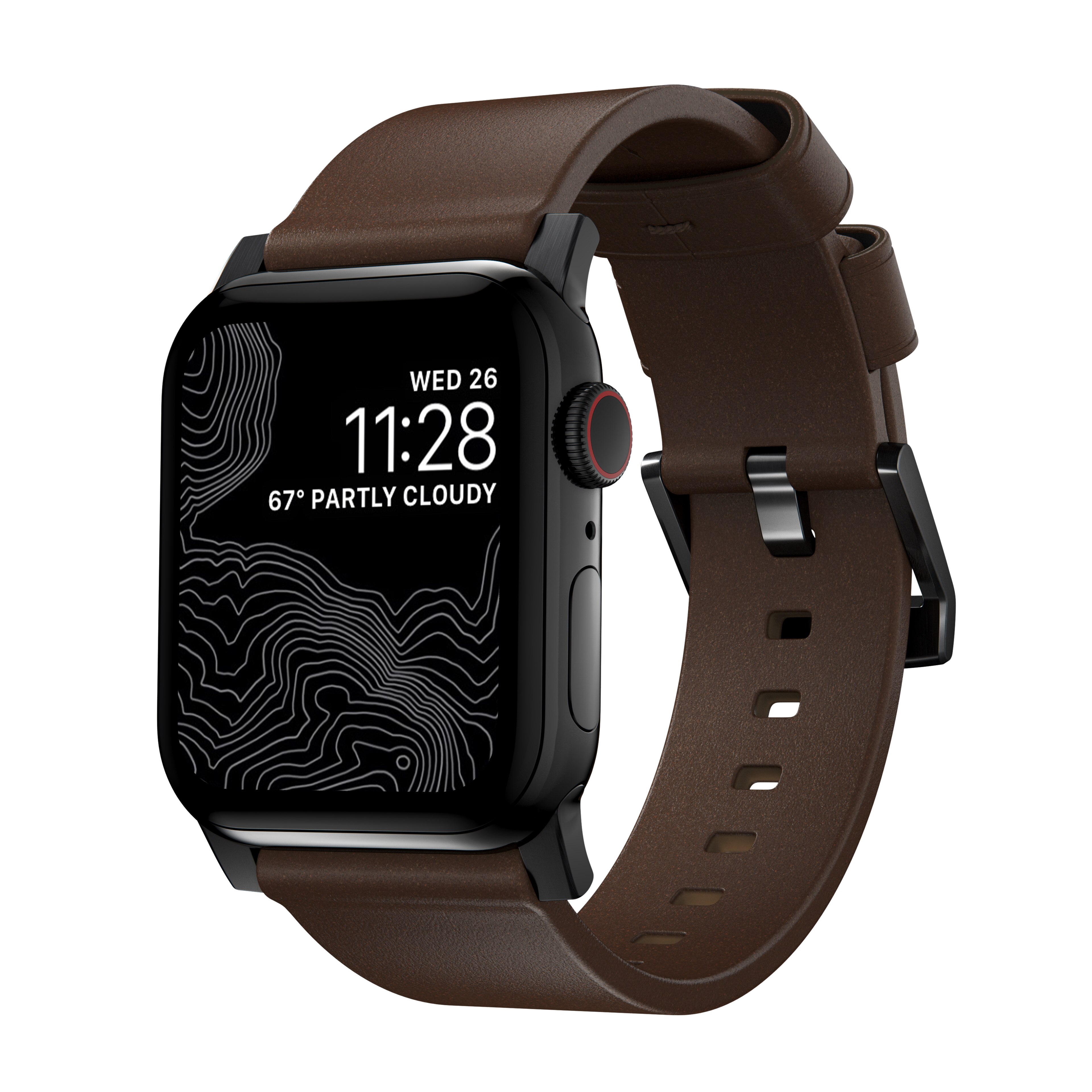 Modern Leather Band Apple Watch 38/40/41 mm Rustic Brown (Silver Hardware)