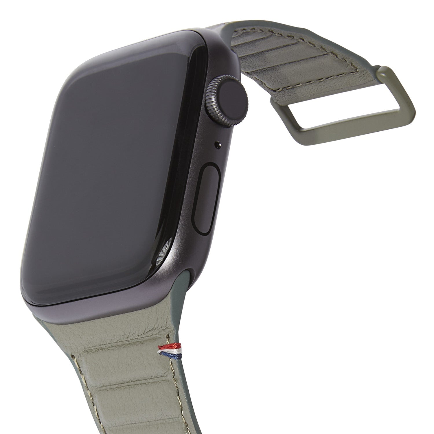Leather Magnetic Traction Strap Apple Watch 44mm Olive