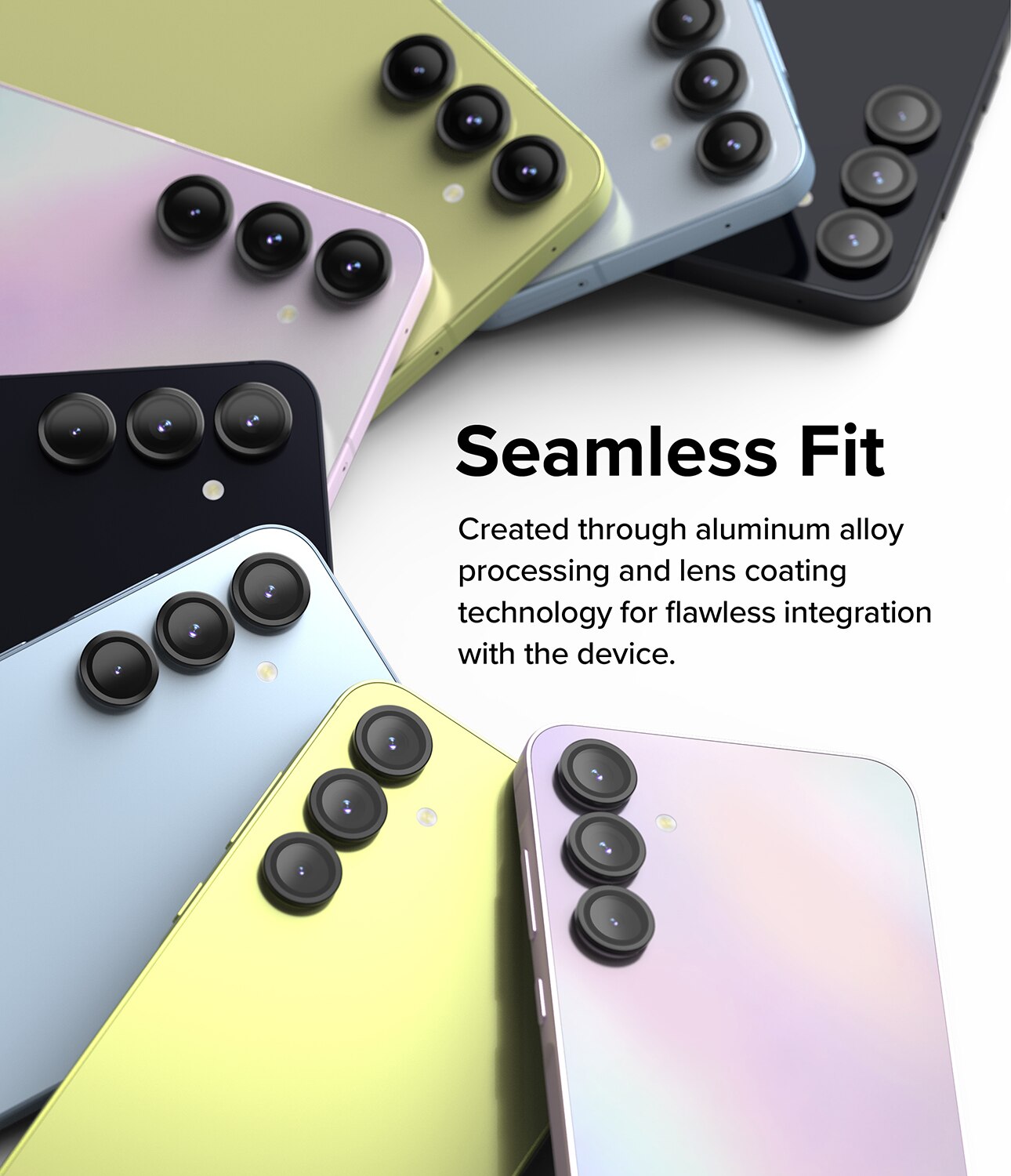 Camera Lens Frame Glass Samsung Galaxy A55 Negro