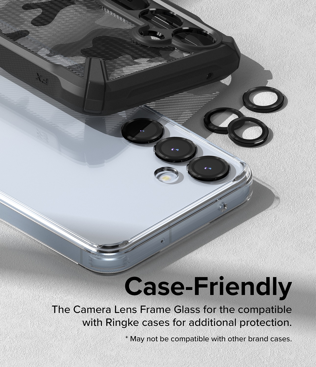 Camera Lens Frame Glass Samsung Galaxy A55 Negro